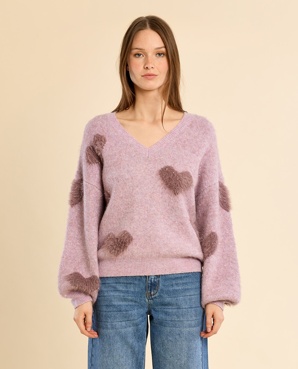 Jersey de mujer de manga larga con estampado - Molly Bracken - Morado Morado-2