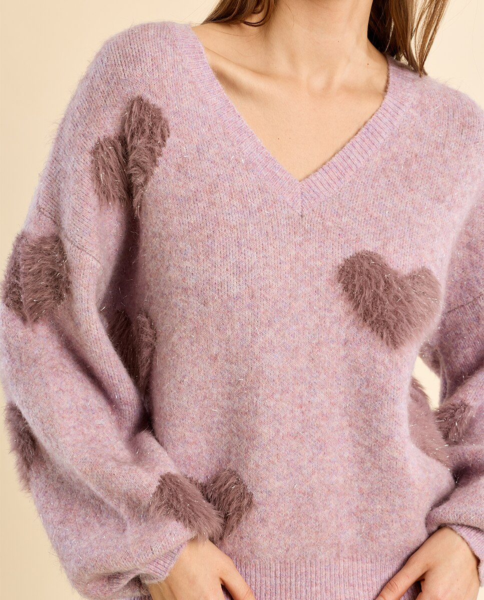 Jersey de mujer de manga larga con estampado - Molly Bracken - Morado Morado-5