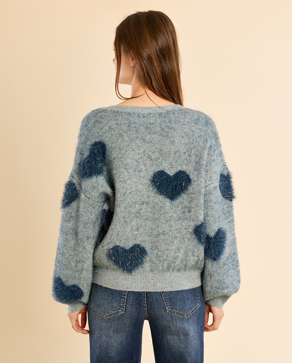 Jersey de mujer de manga larga con estampado - Molly Bracken - Gris Gris-4