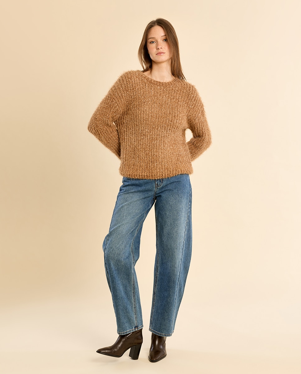 Jersey de mujer de manga larga de punto - Molly Bracken - Camel Camel-1