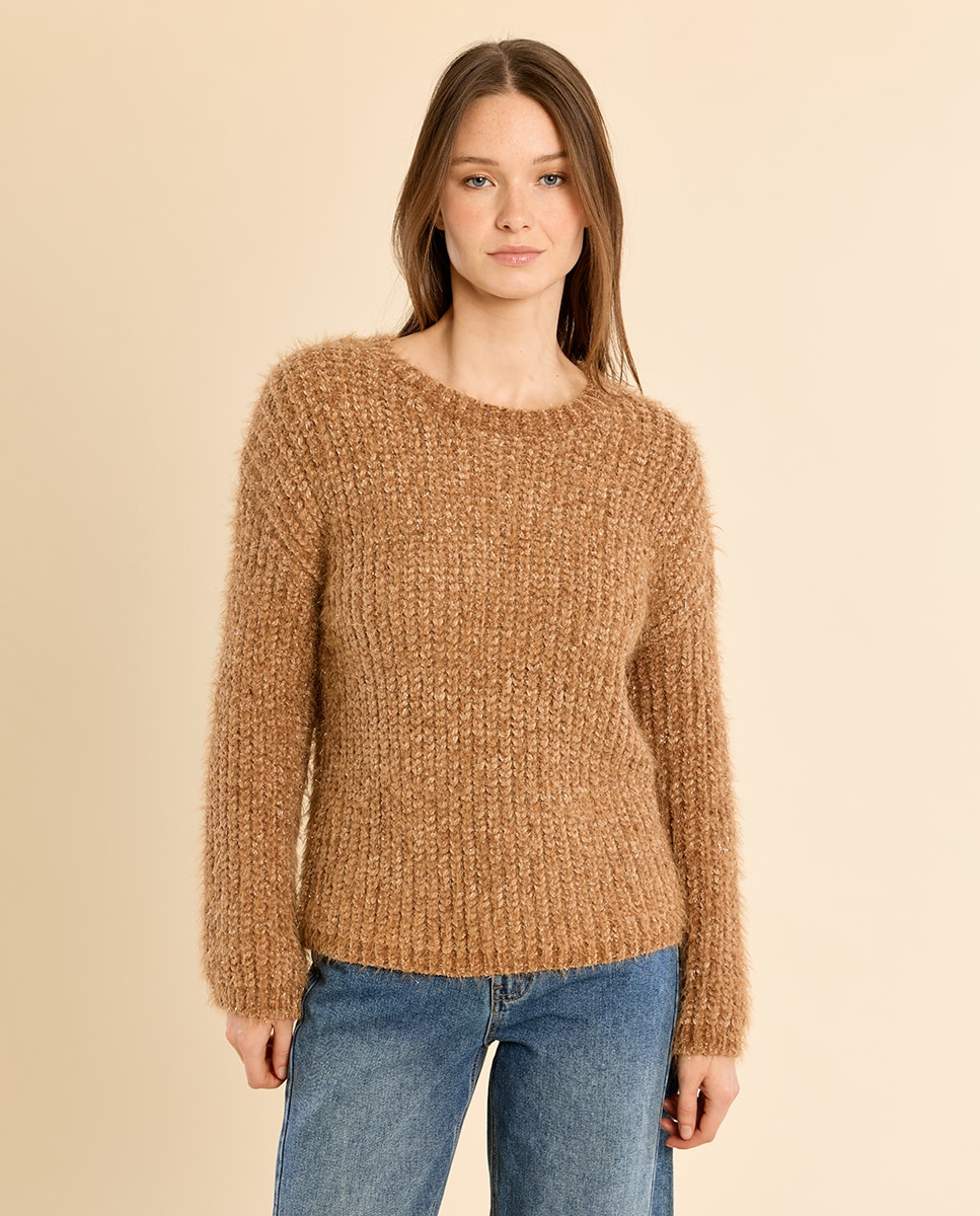 Jersey de mujer de manga larga de punto - Molly Bracken - Camel Camel-2