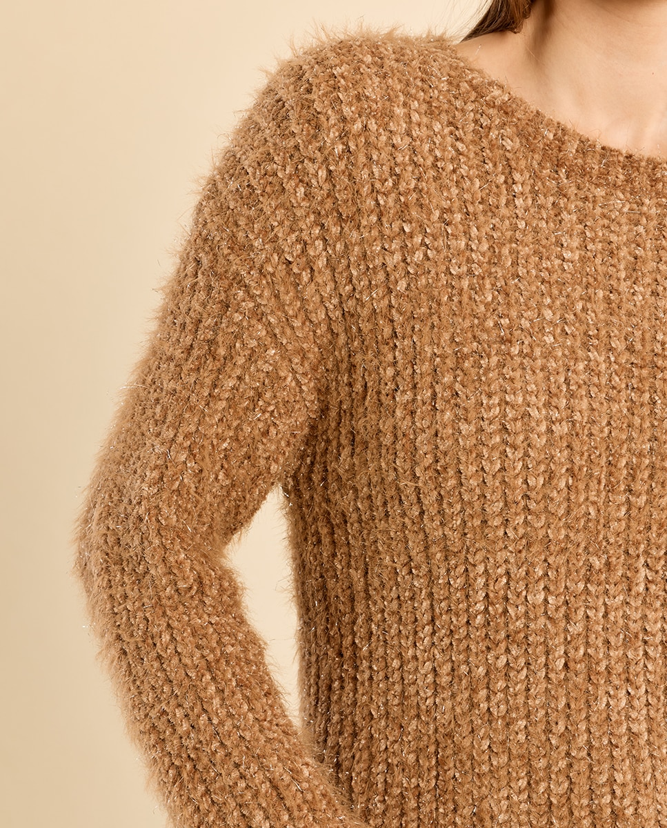 Jersey de mujer de manga larga de punto - Molly Bracken - Camel Camel-5