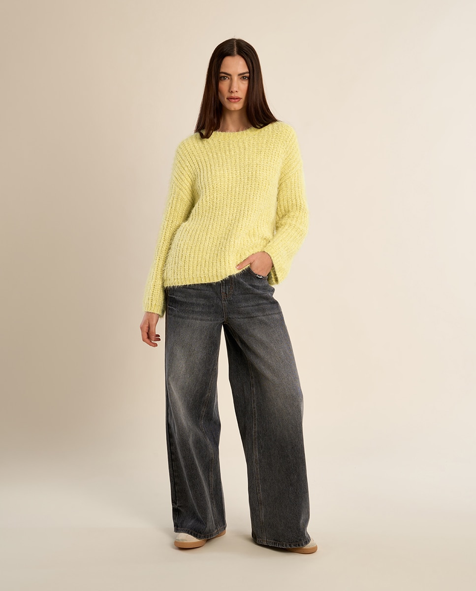 Jersey de mujer de manga larga de punto - Molly Bracken - Amarillo Amarillo-1