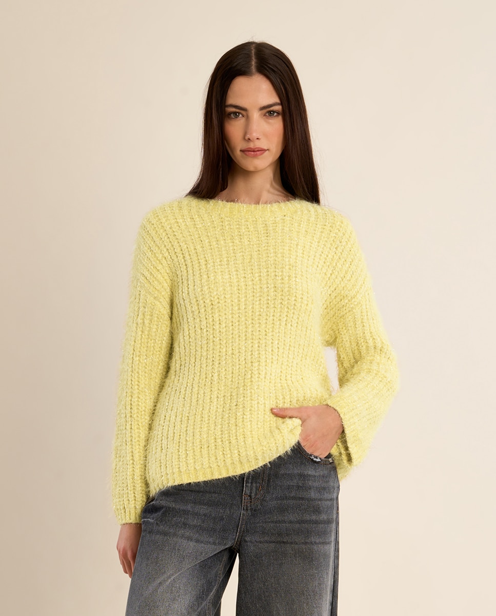 Jersey de mujer de manga larga de punto - Molly Bracken - Amarillo Amarillo-3