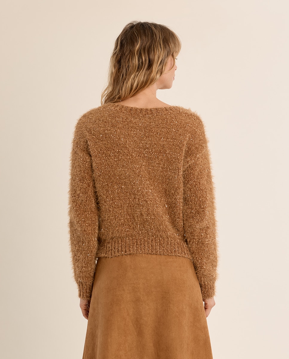 Cárdigan de mujer de manga larga en punto suave - Molly Bracken - Camel Camel-4