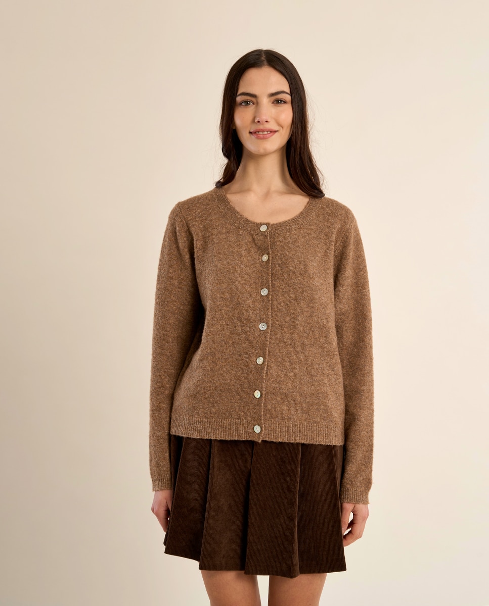 Cárdigan de mujer de manga larga cierre botones - Molly Bracken - Camel Camel-2