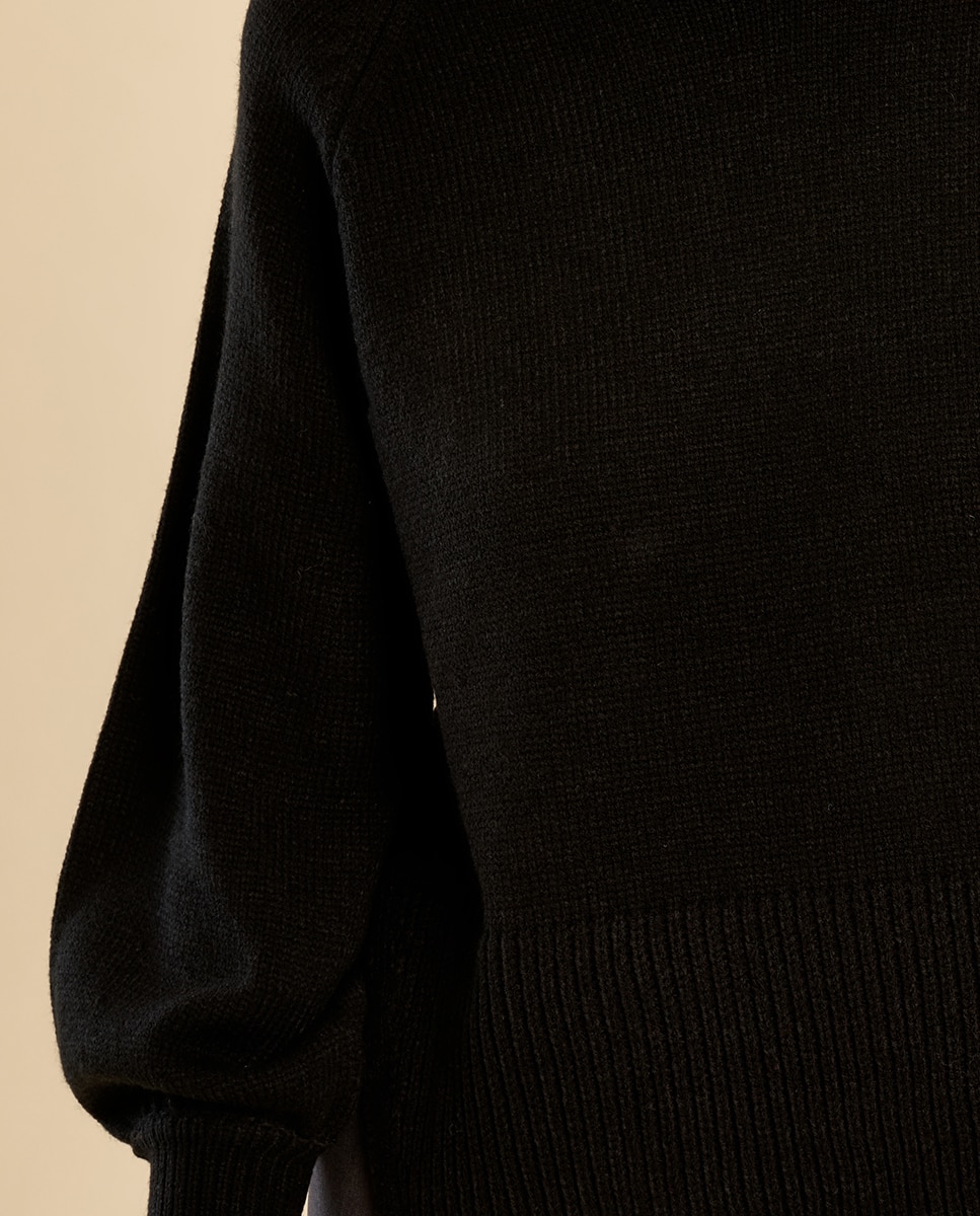 Jersey de mujer de manga larga abullonada - Molly Bracken - Negro Negro-5