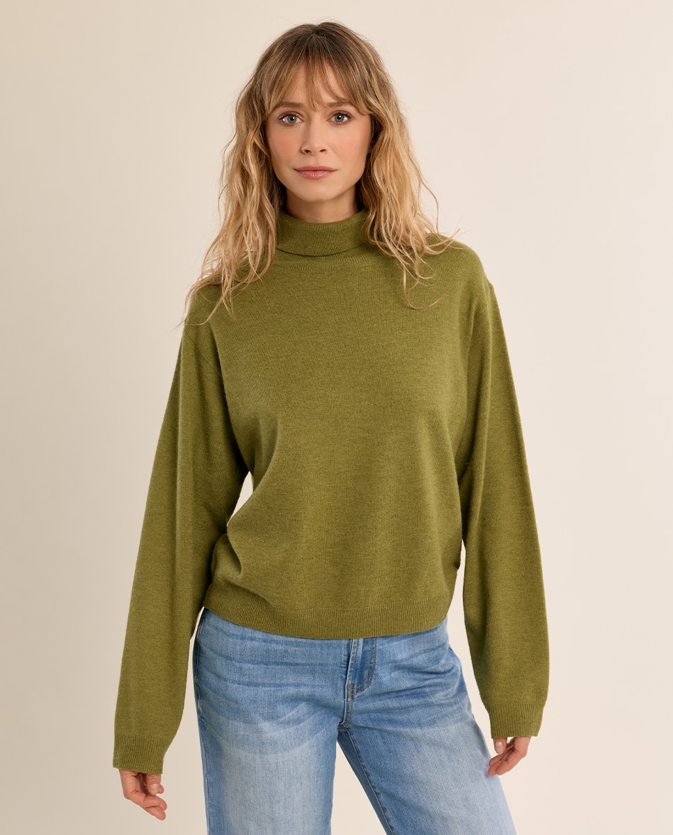 Jersey de mujer de manga larga cuello alto - Molly Bracken - Verde Verde-2