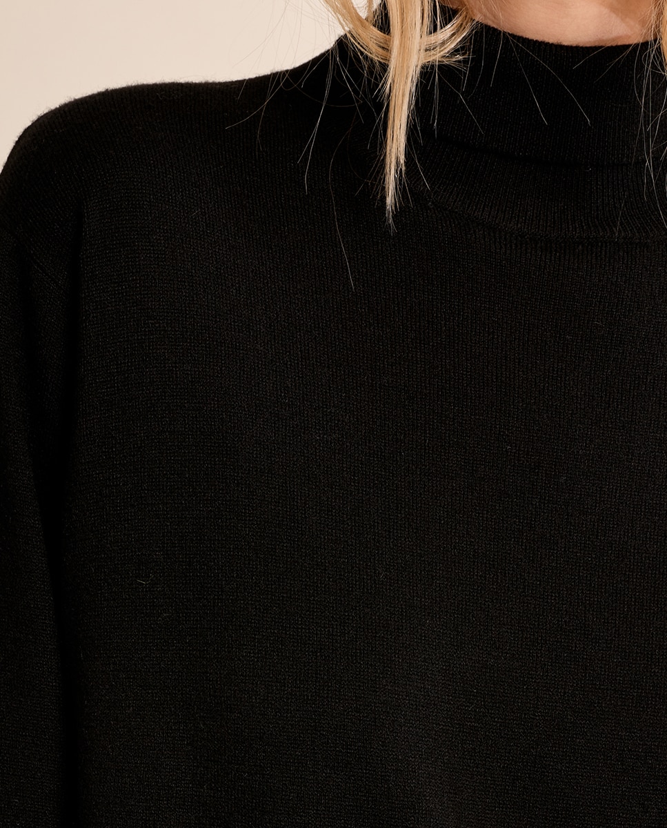 Jersey de mujer de manga larga cuello alto - Molly Bracken - Negro Negro-5