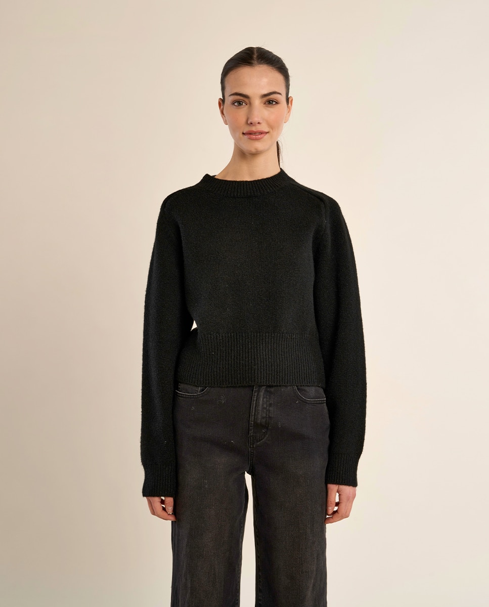 Jersey de mujer liso de manga larga - Molly Bracken - Negro Negro-2