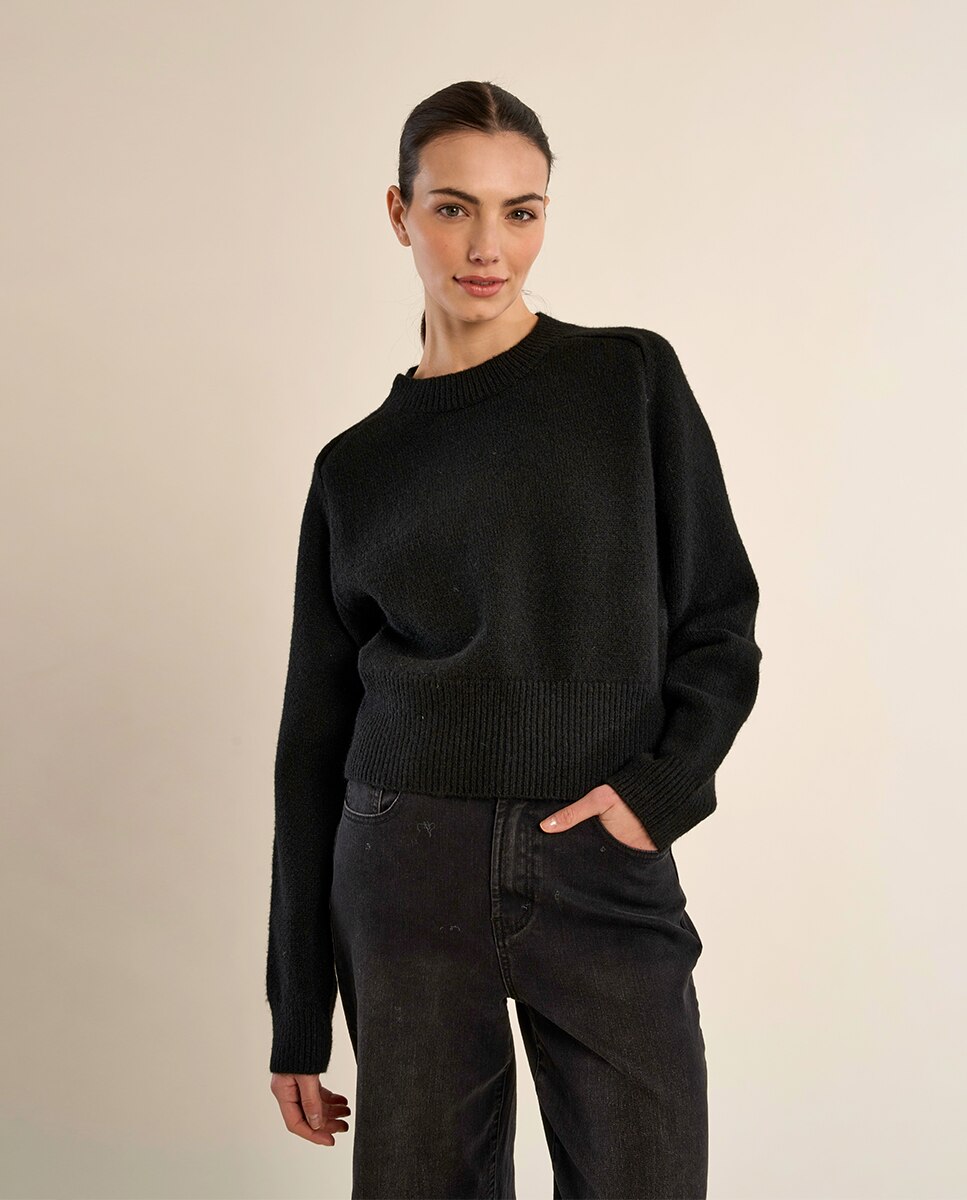 Jersey de mujer liso de manga larga - Molly Bracken - Negro Negro-3