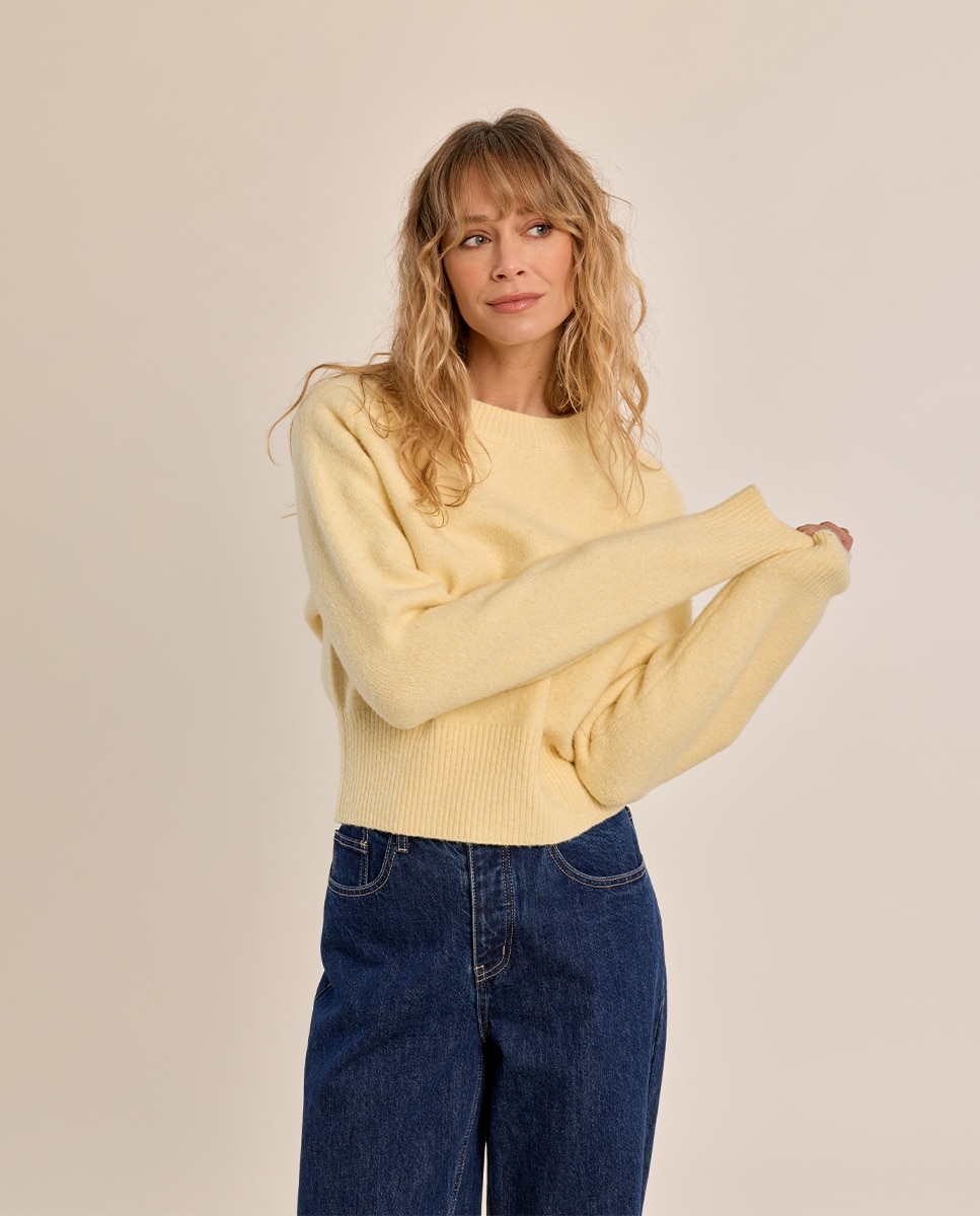Jersey de mujer liso de manga larga - Molly Bracken - Amarillo Amarillo-3
