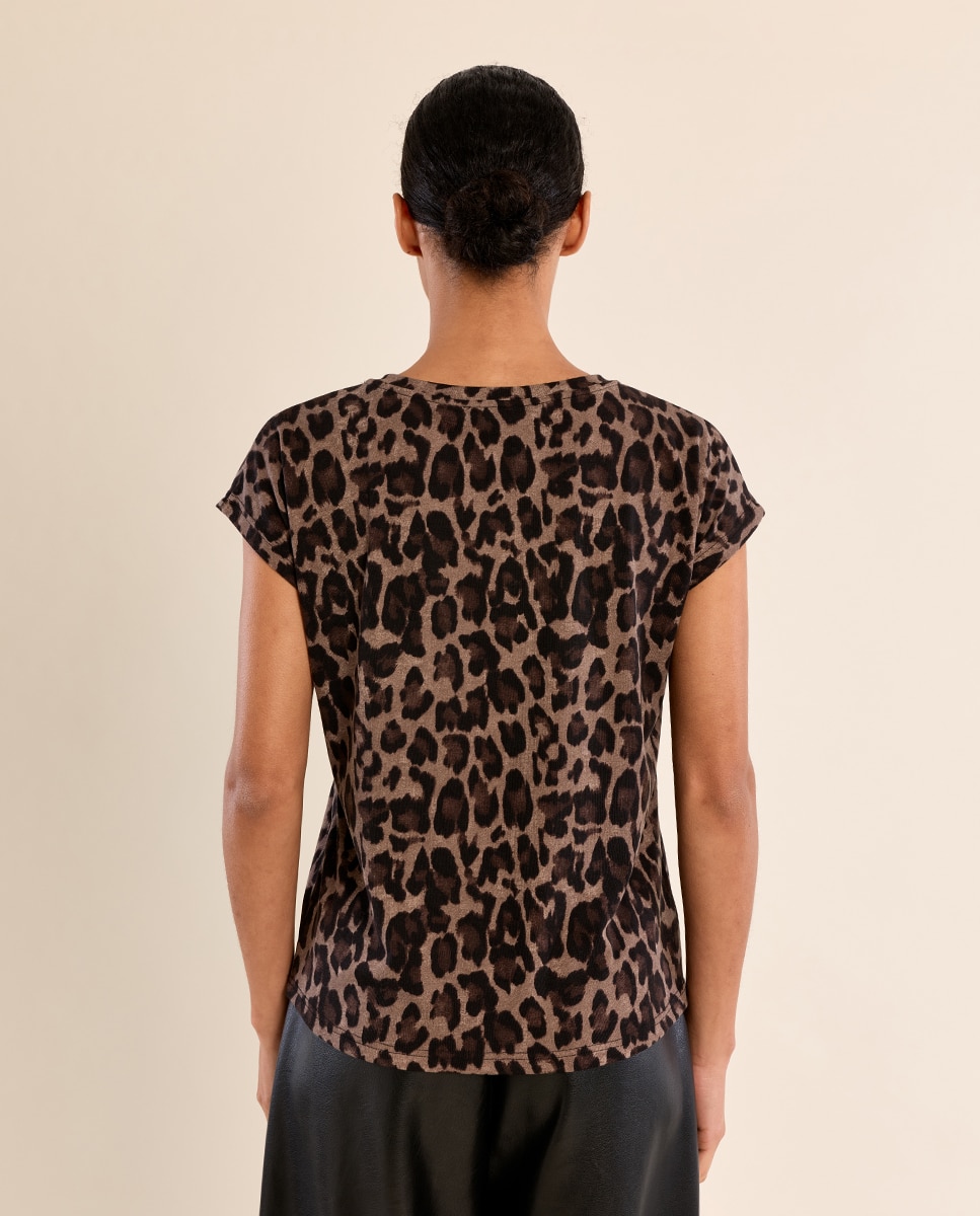 Camiseta de mujer de manga corta con estampado - Molly Bracken - Gris Gris-4