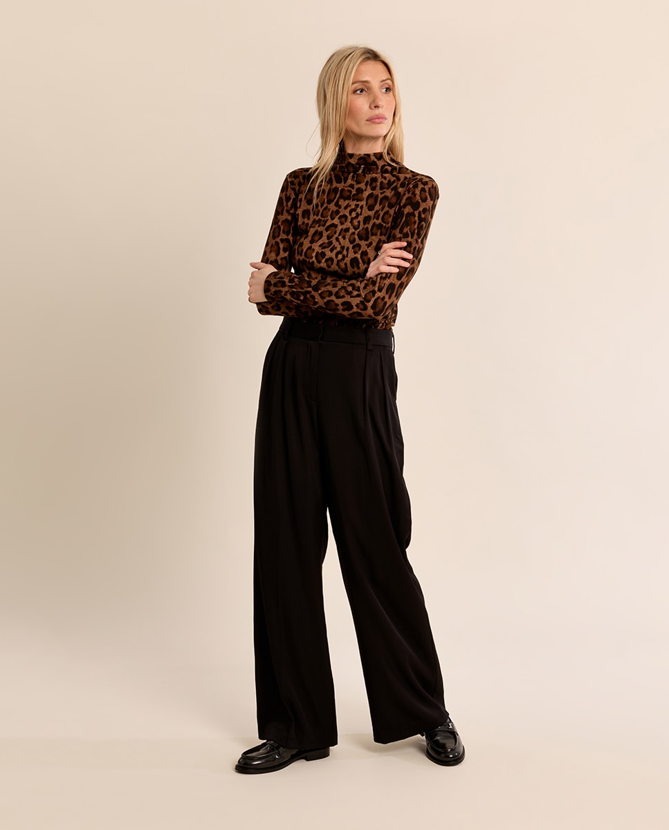 Jersey de mujer fino con estampado - Molly Bracken - Camel Camel-1
