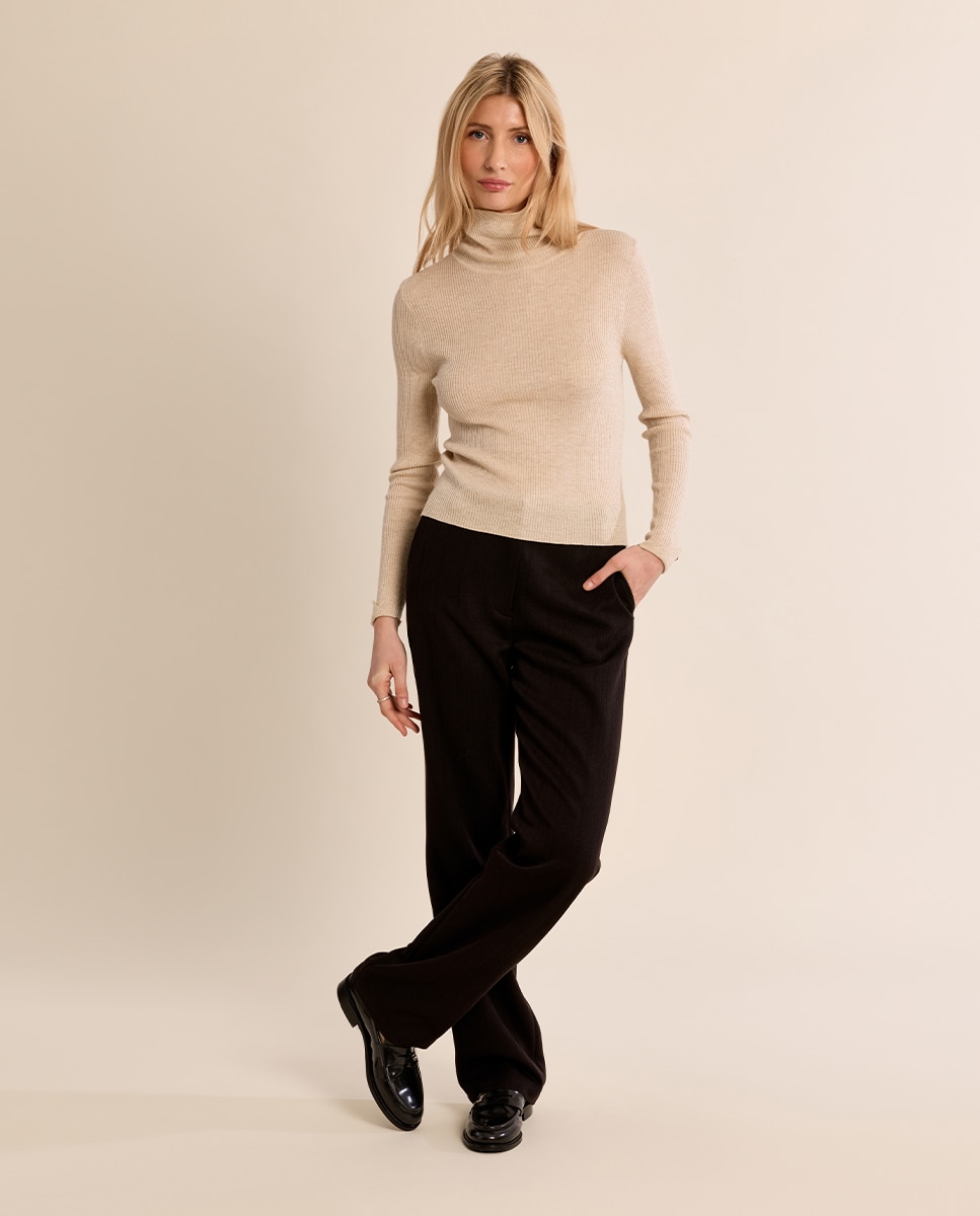 Jersey de mujer liso de manga larga - Molly Bracken - Crudo Crudo-1