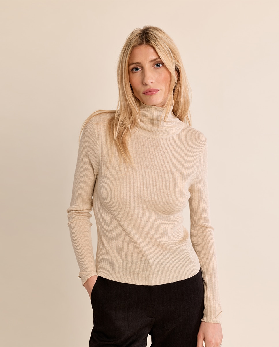 Jersey de mujer liso de manga larga - Molly Bracken - Crudo Crudo-3