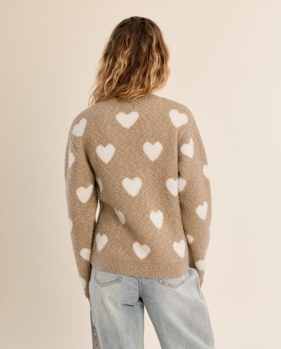 Jersey de mujer de manga larga con estampado - Molly Bracken - Beige Beige-4
