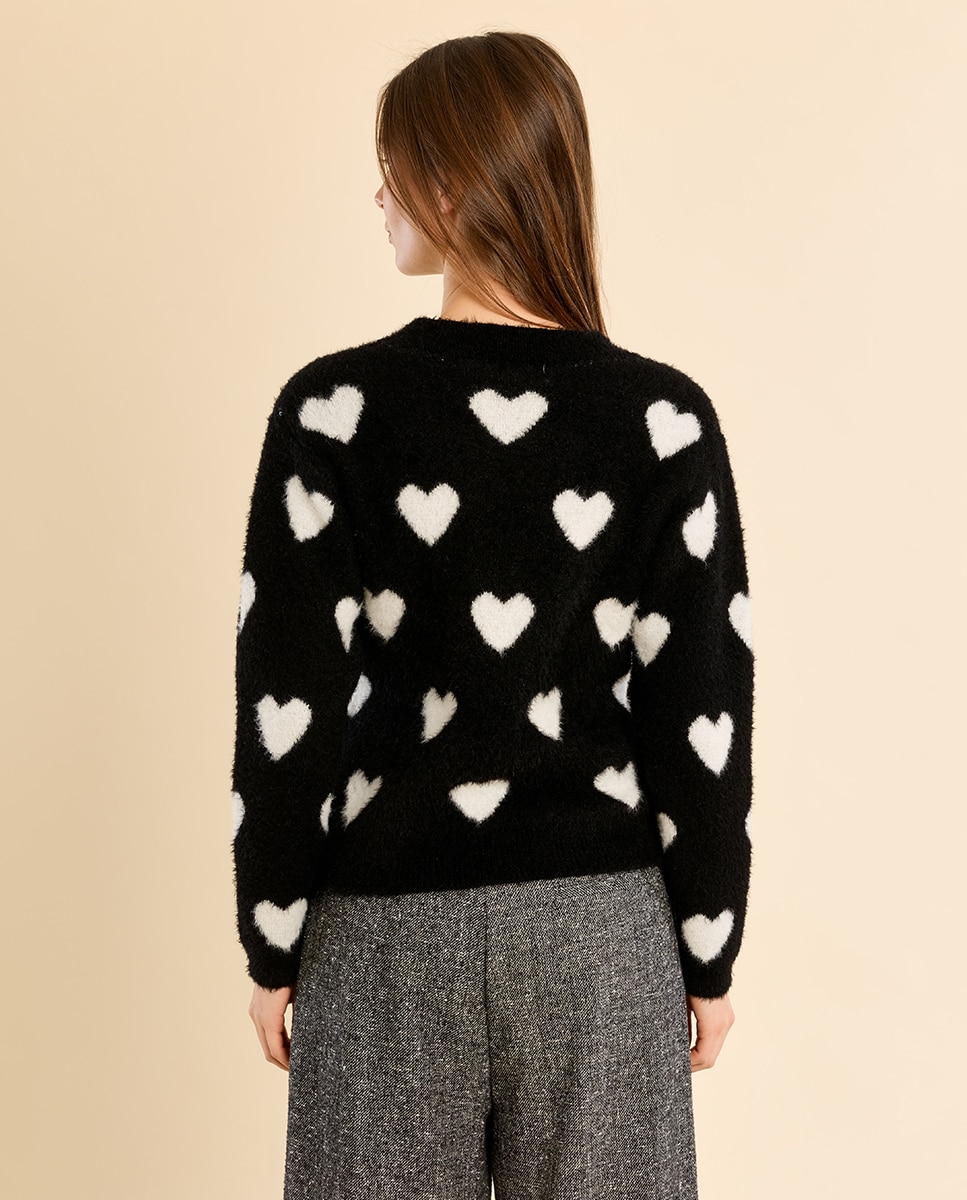 Jersey de mujer de manga larga con estampado - Molly Bracken - Negro Negro-4
