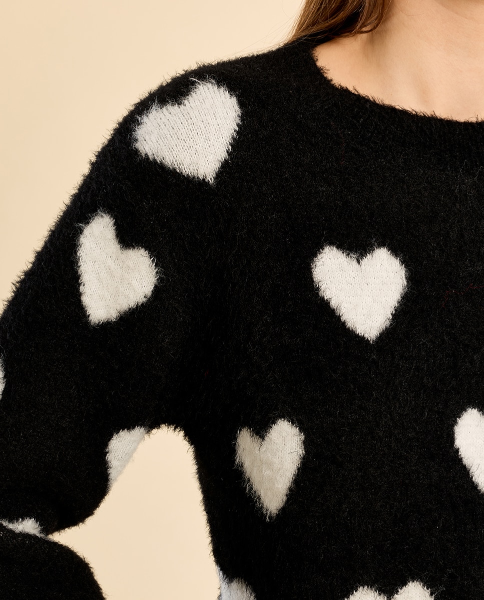 Jersey de mujer de manga larga con estampado - Molly Bracken - Negro Negro-5