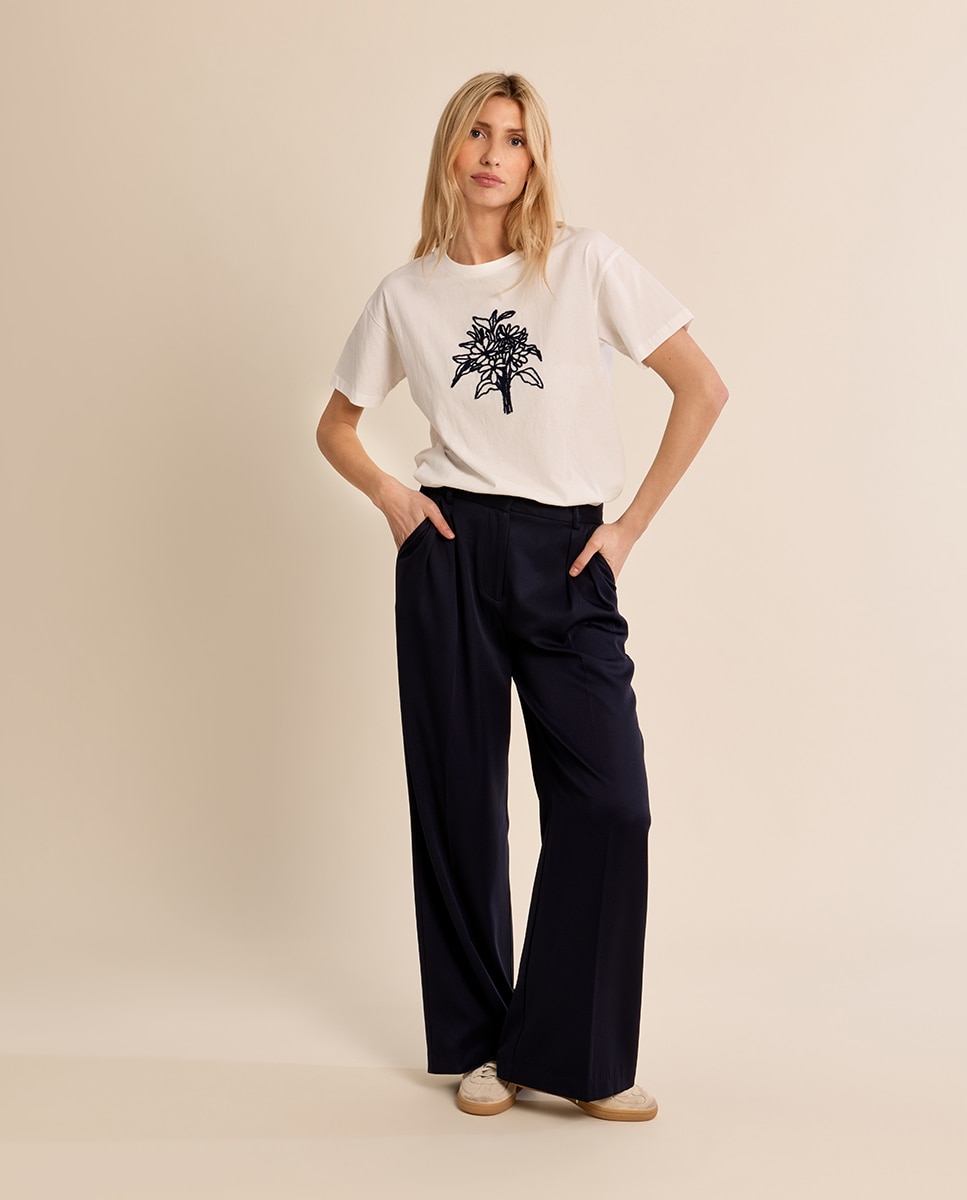 Camiseta de mujer de manga corta con estampado - Molly Bracken - Blanco Blanco-1