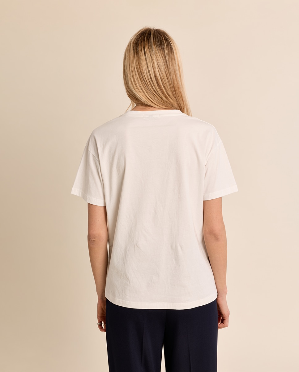Camiseta de mujer de manga corta con estampado - Molly Bracken - Blanco Blanco-4