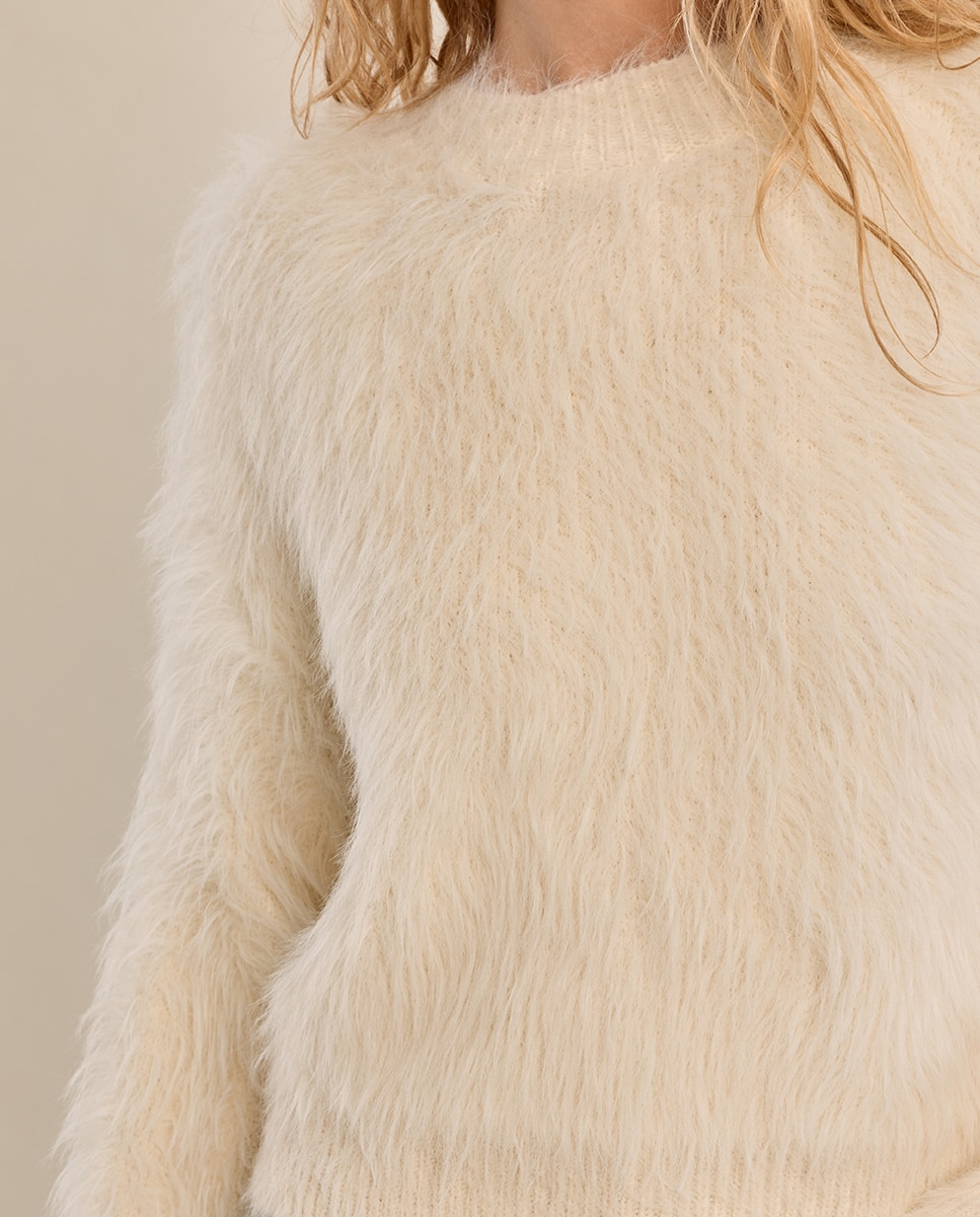 Jersey de mujer de manga larga de peluche - Molly Bracken - Crema Crema-5