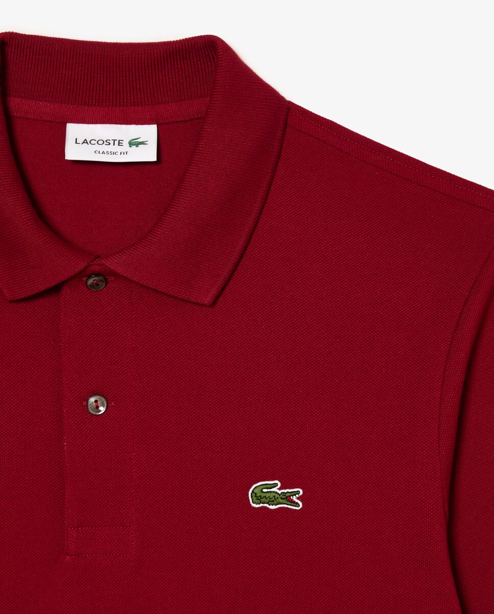 Polo de hombre de corte clásico de manga larga - Lacoste - Blanco / Burdeos Blanco / Burdeos-5
