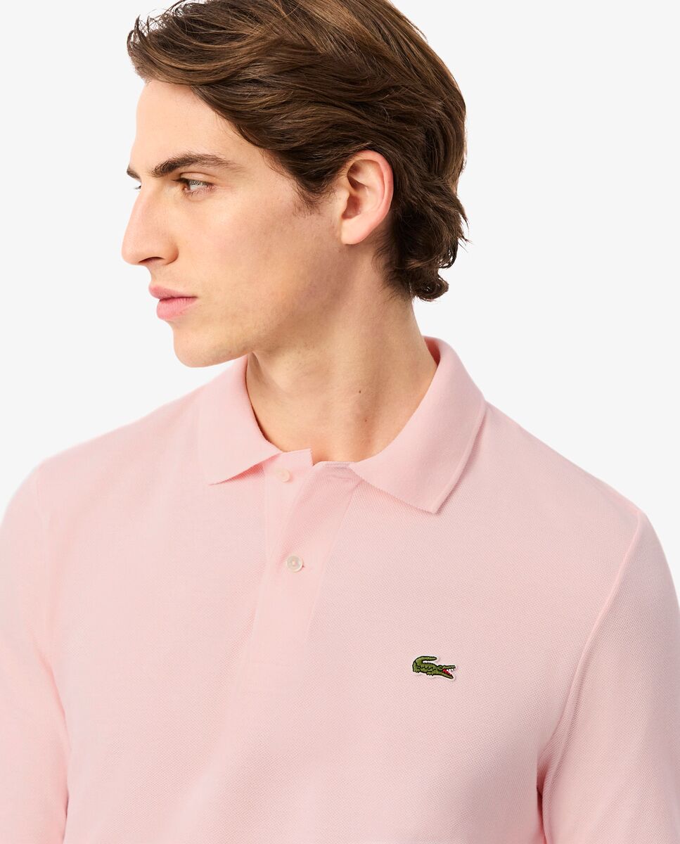 Polo de hombre de corte clásico de manga larga - Lacoste - Rosa Rosa-3