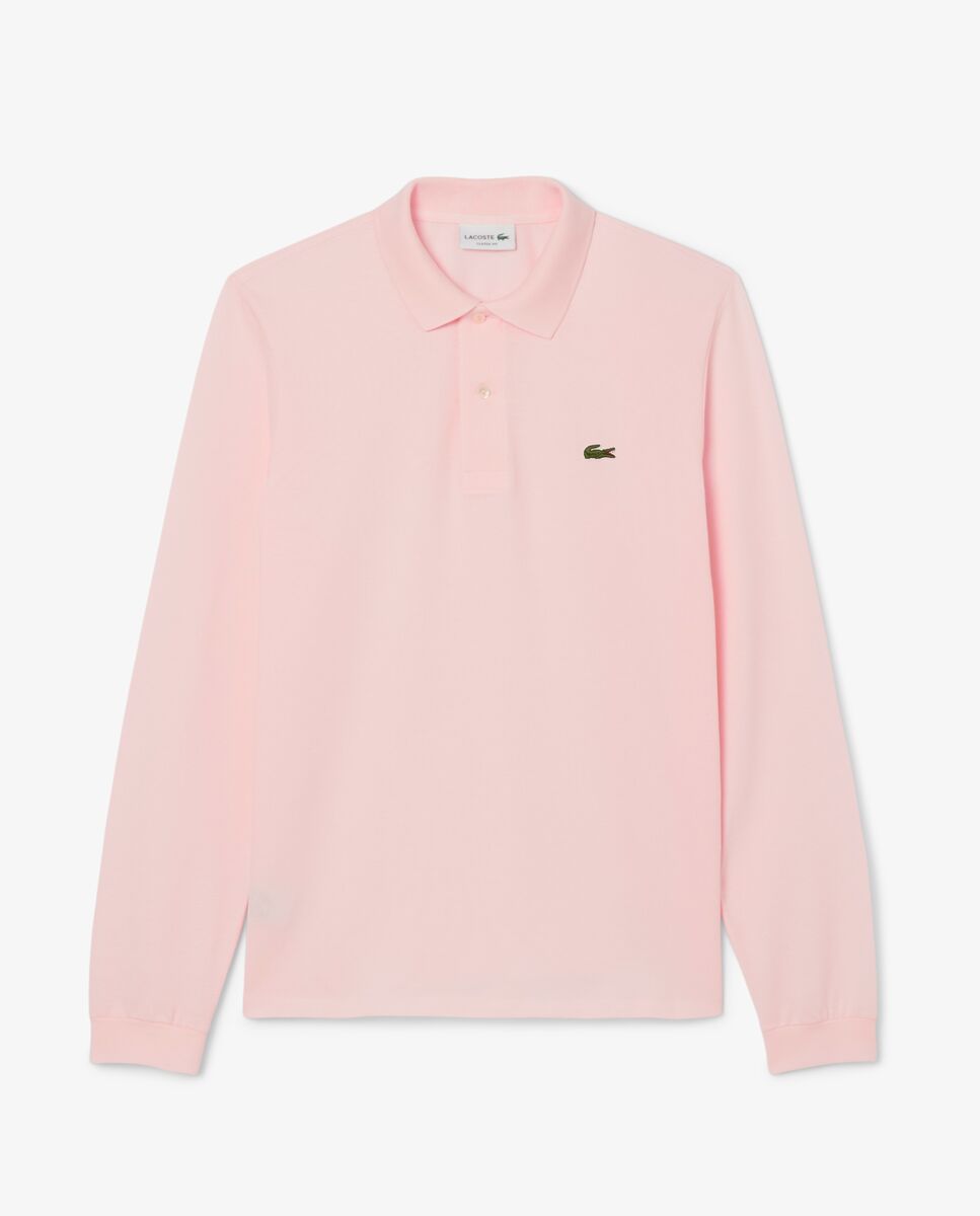 Polo de hombre de corte clásico de manga larga - Lacoste - Rosa Rosa-6