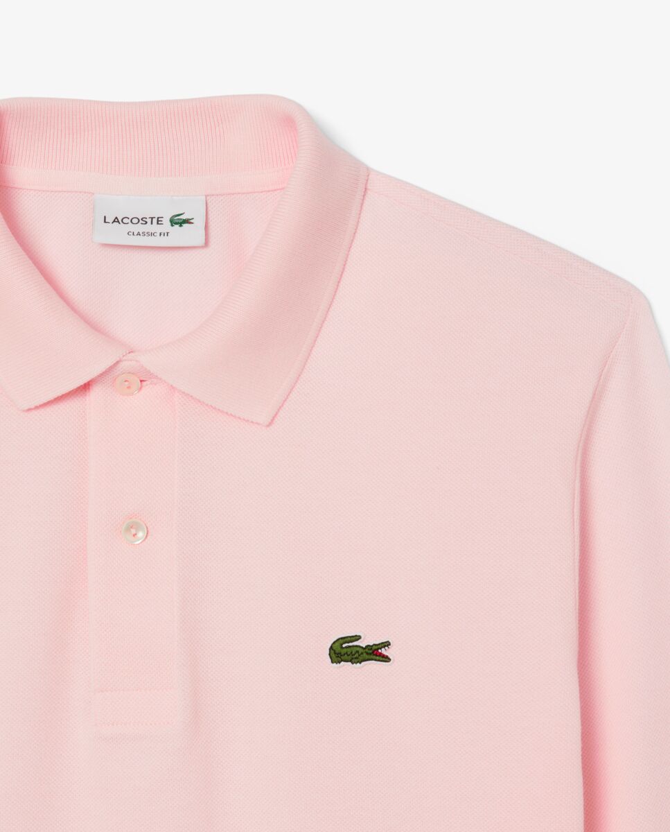 Polo de hombre de corte clásico de manga larga - Lacoste - Rosa Rosa-5