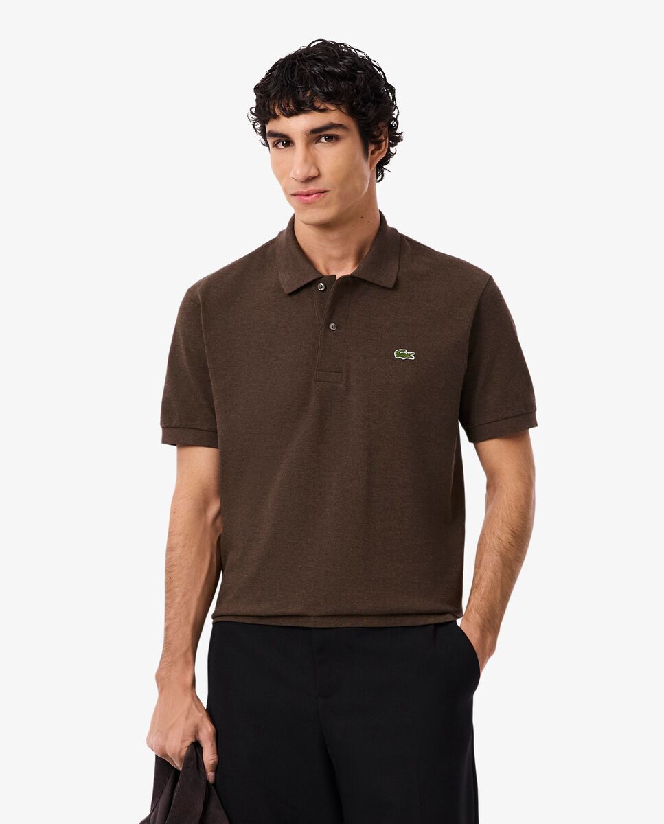 Lacoste - Polo de hombre jaspeado de corte clásico de manga corta.