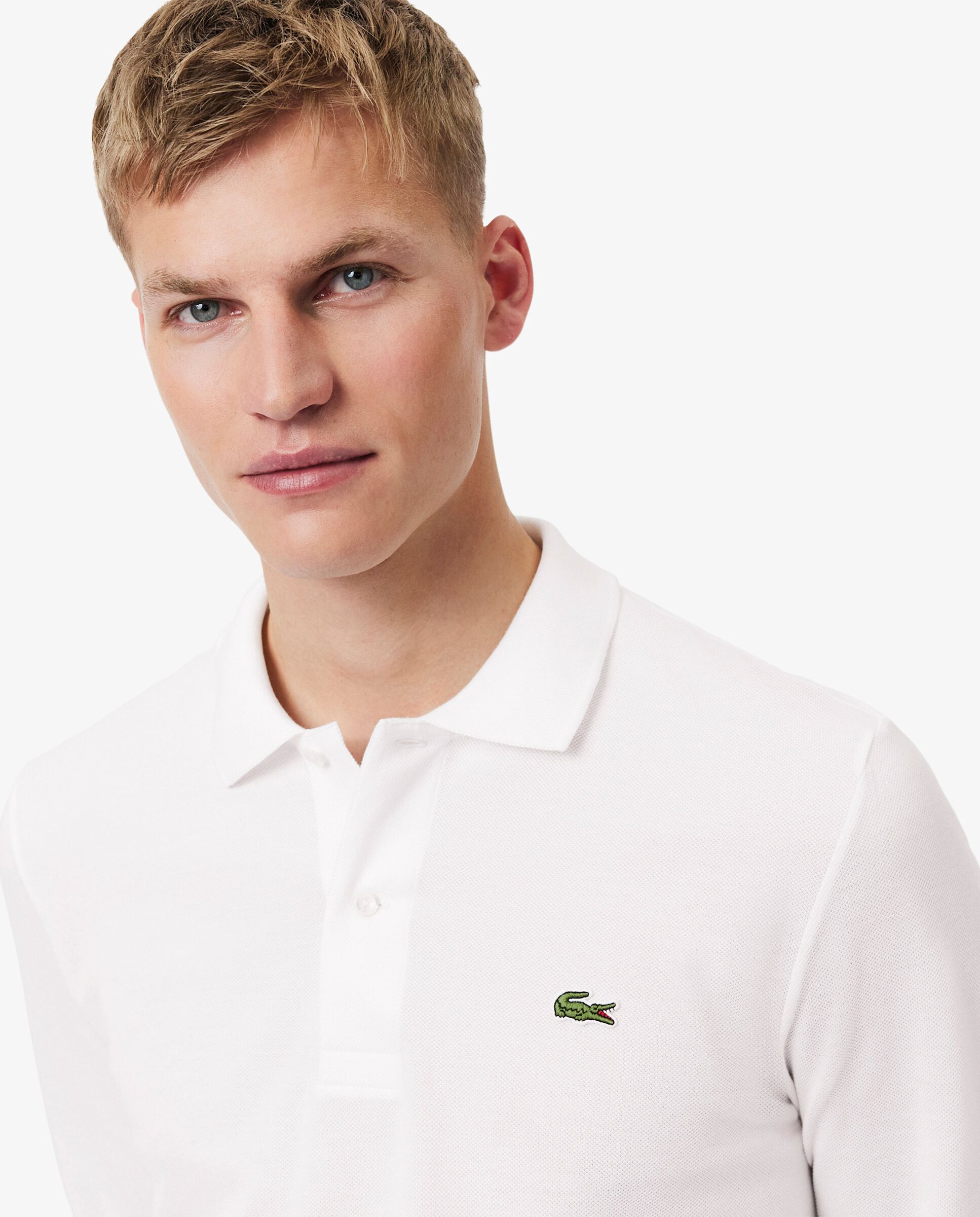 Polo de hombre de corte clásico de manga larga - Lacoste - Blanco Blanco-3