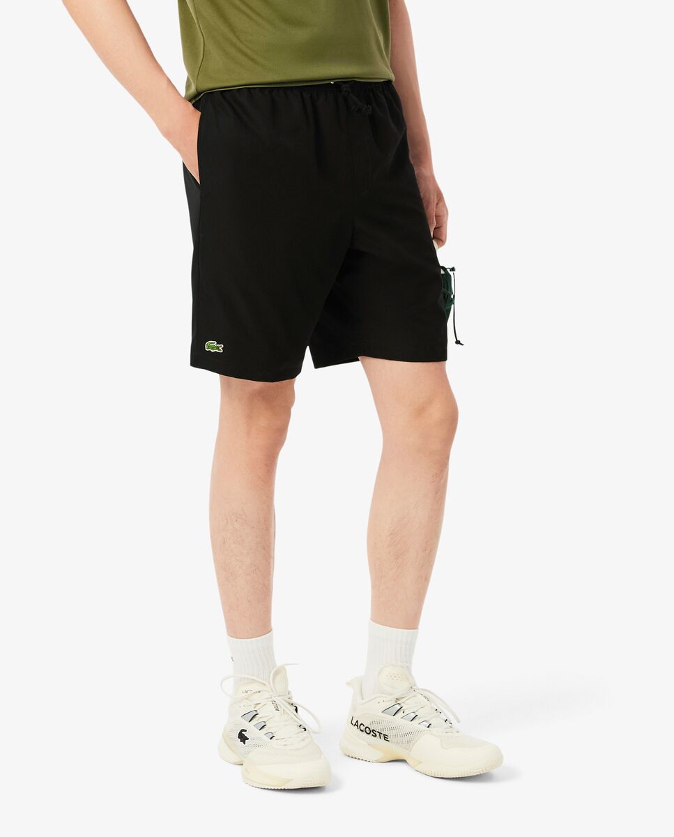 Pantalón de hombre corto de tenis de tafetán de rombos ligero - Lacoste - Negro Negro-3