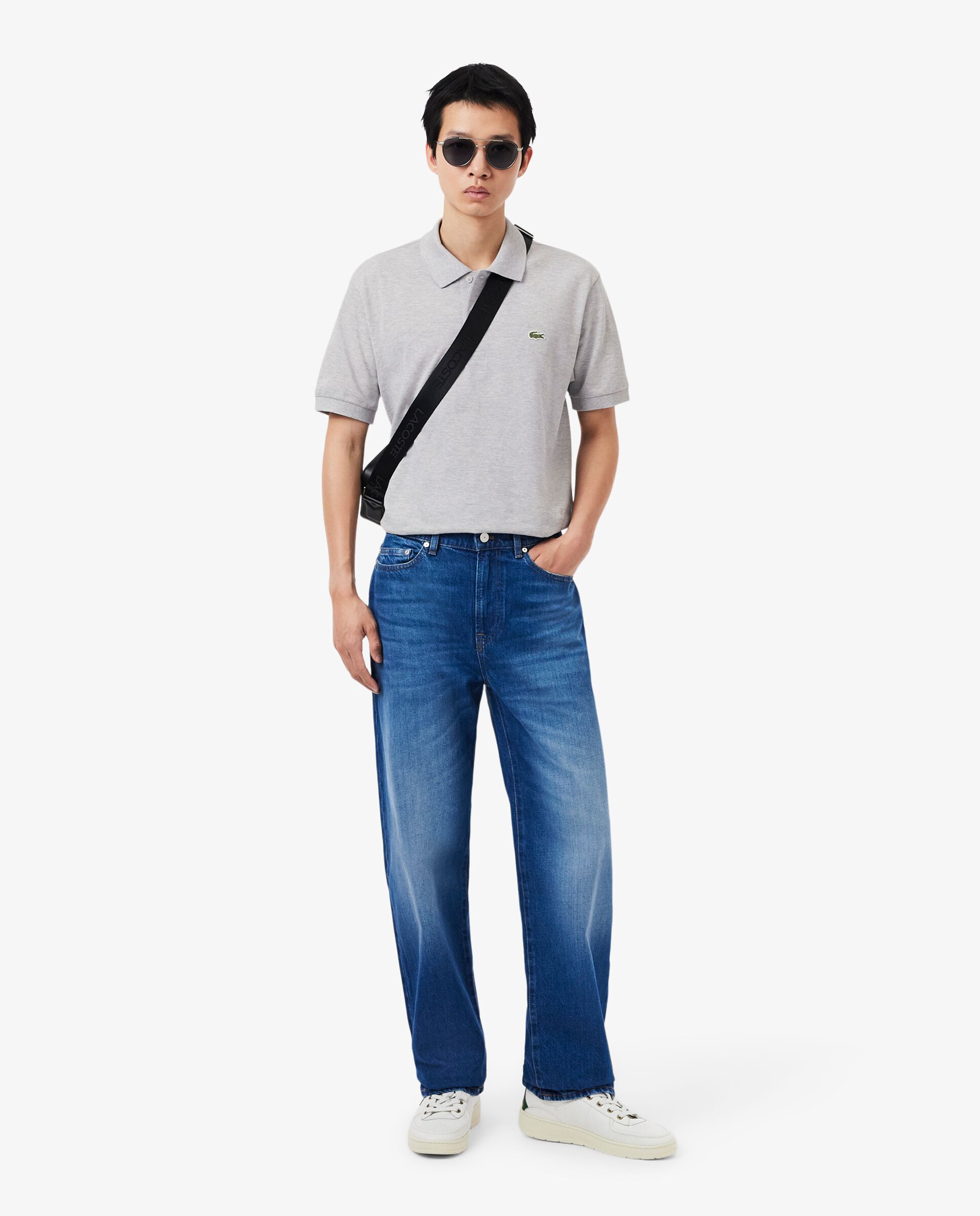 Polo de hombre jaspeado de corte clásico de manga corta - Lacoste - Piedra Piedra-4