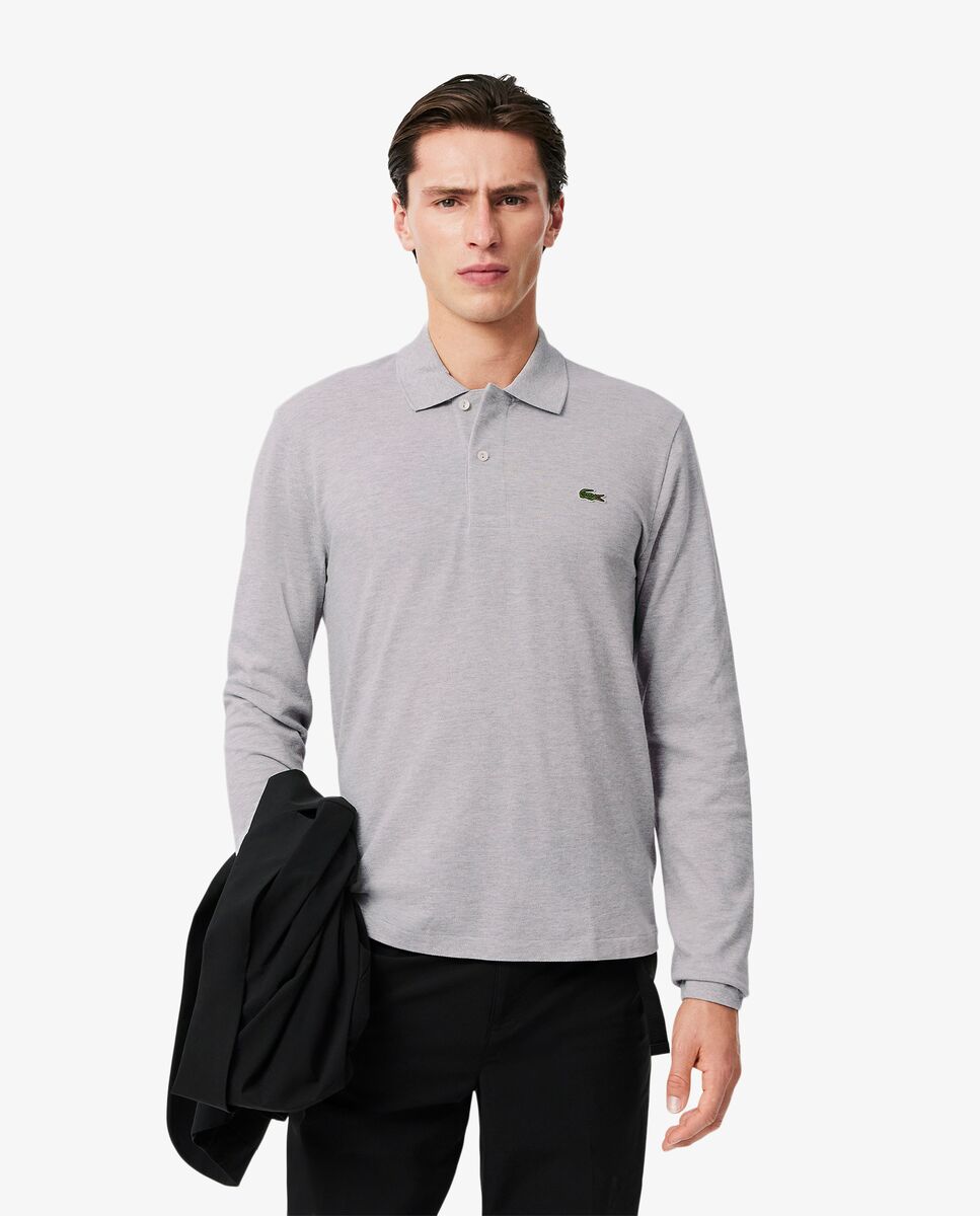 Polo de hombre de corte clásico de manga larga - Lacoste - Gris claro Gris claro-1