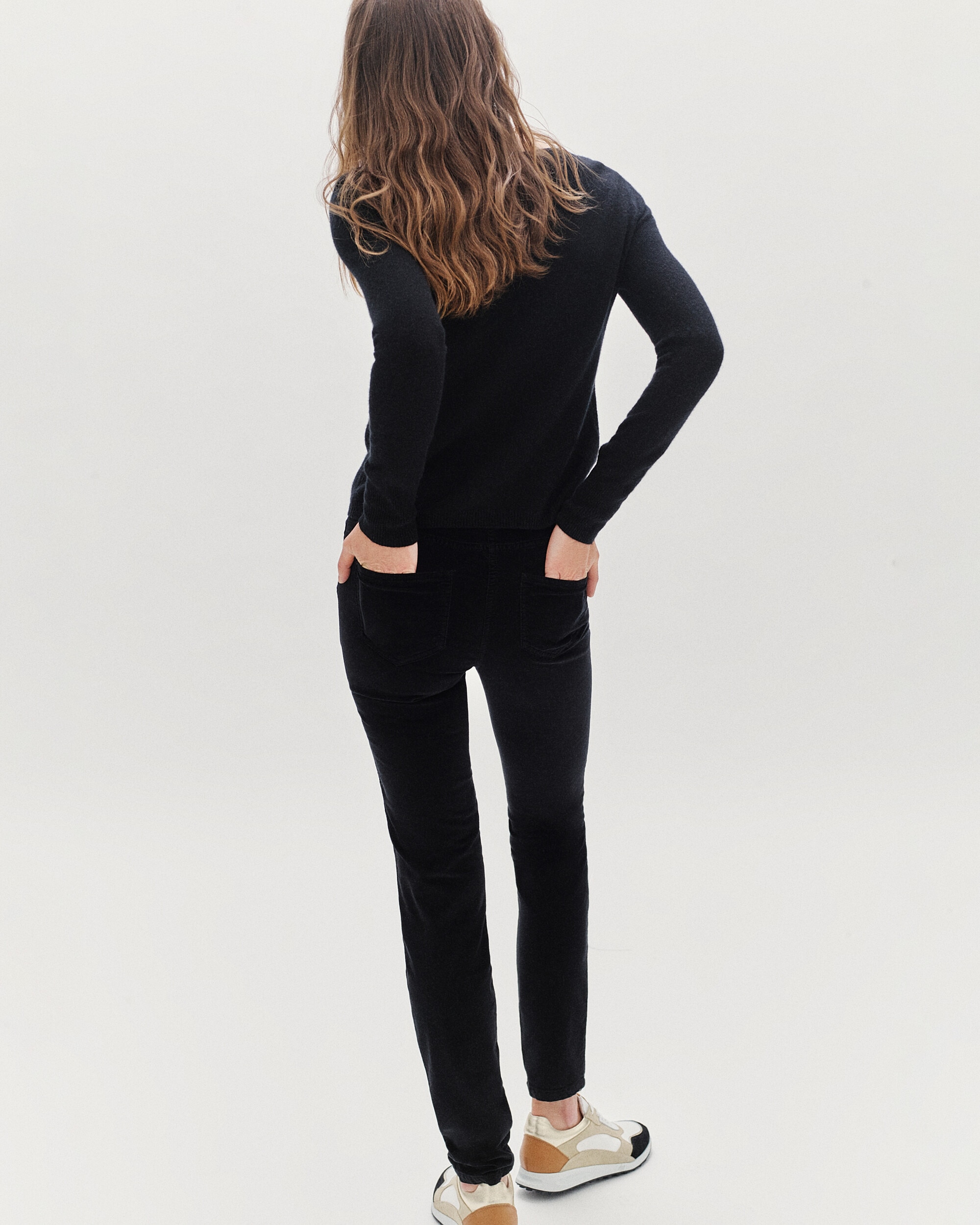 Pantalón de mujer corte skinny 5 bolsillos - Caroll - Negro Negro-2
