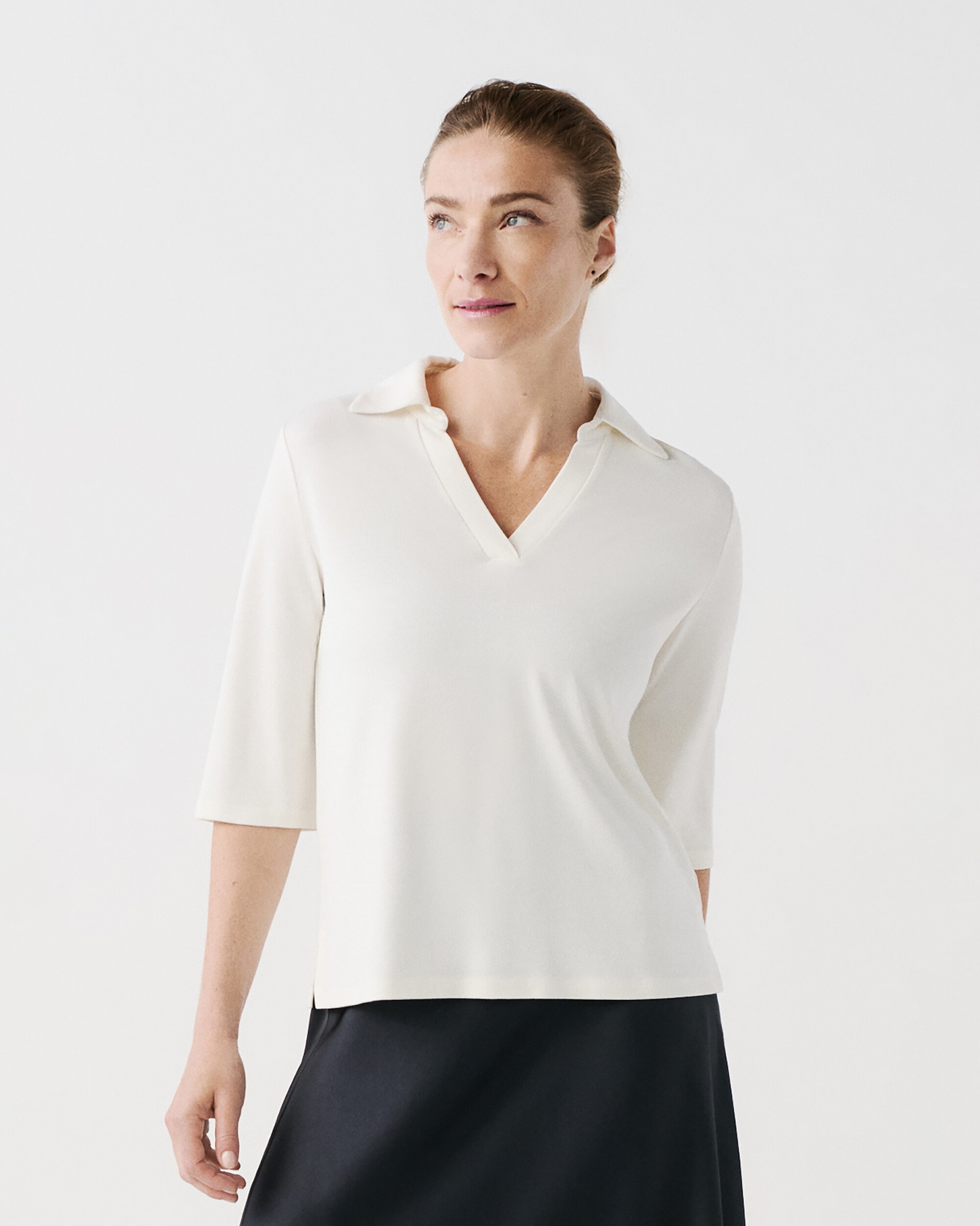 Caroll - Camiseta de mujer con manga francesa y cuello polo.