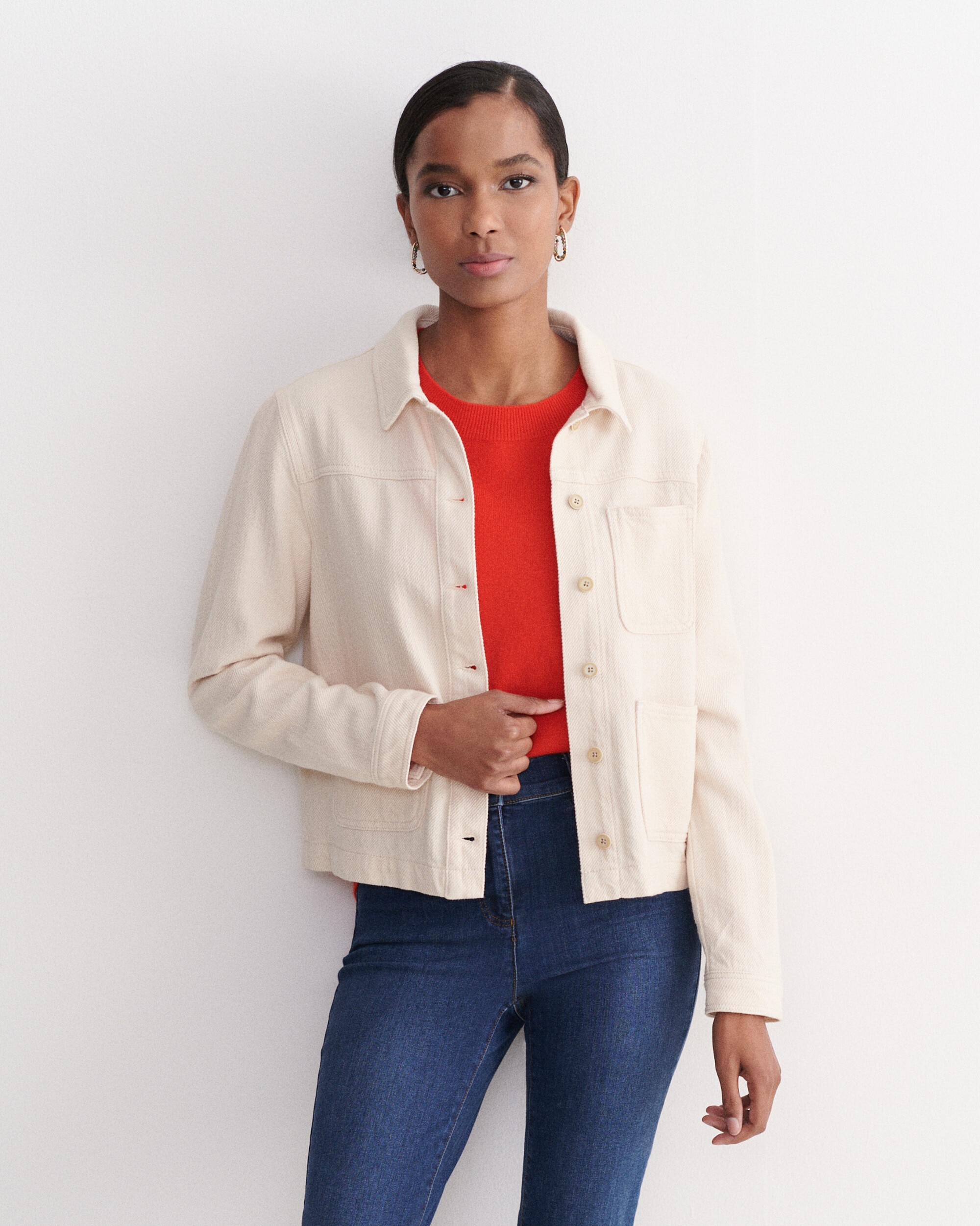 Caroll - Chaqueta vaquera de mujer con bolsillos.