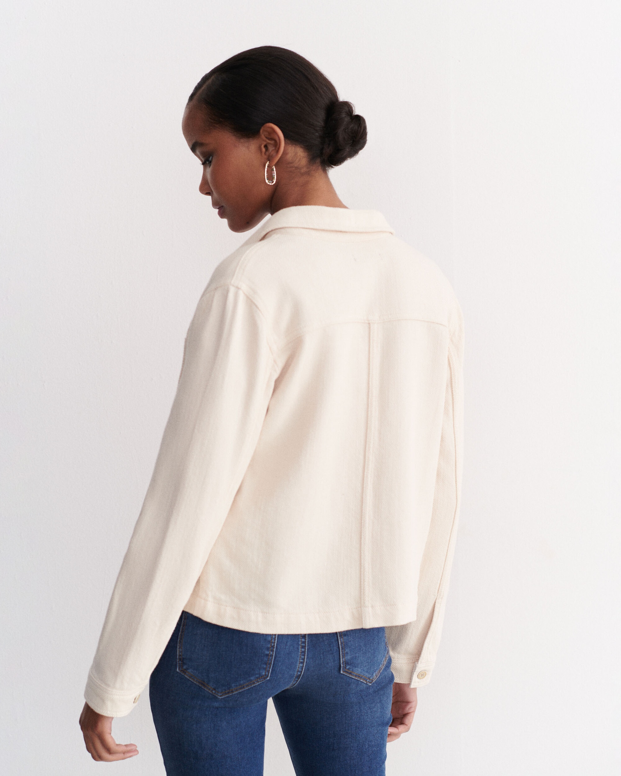 Chaqueta vaquera de mujer con bolsillos - Caroll - Crudo Crudo-2