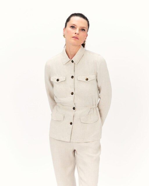 Imagen 0 de Chaqueta de mujer estilo sahariana en lino