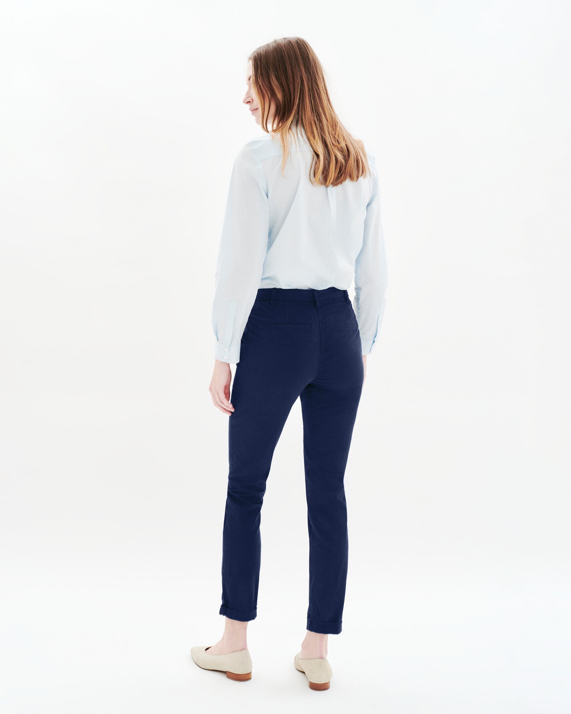 Pantalón de mujer de tiro alto en corte slim - Caroll - Azul Azul-2
