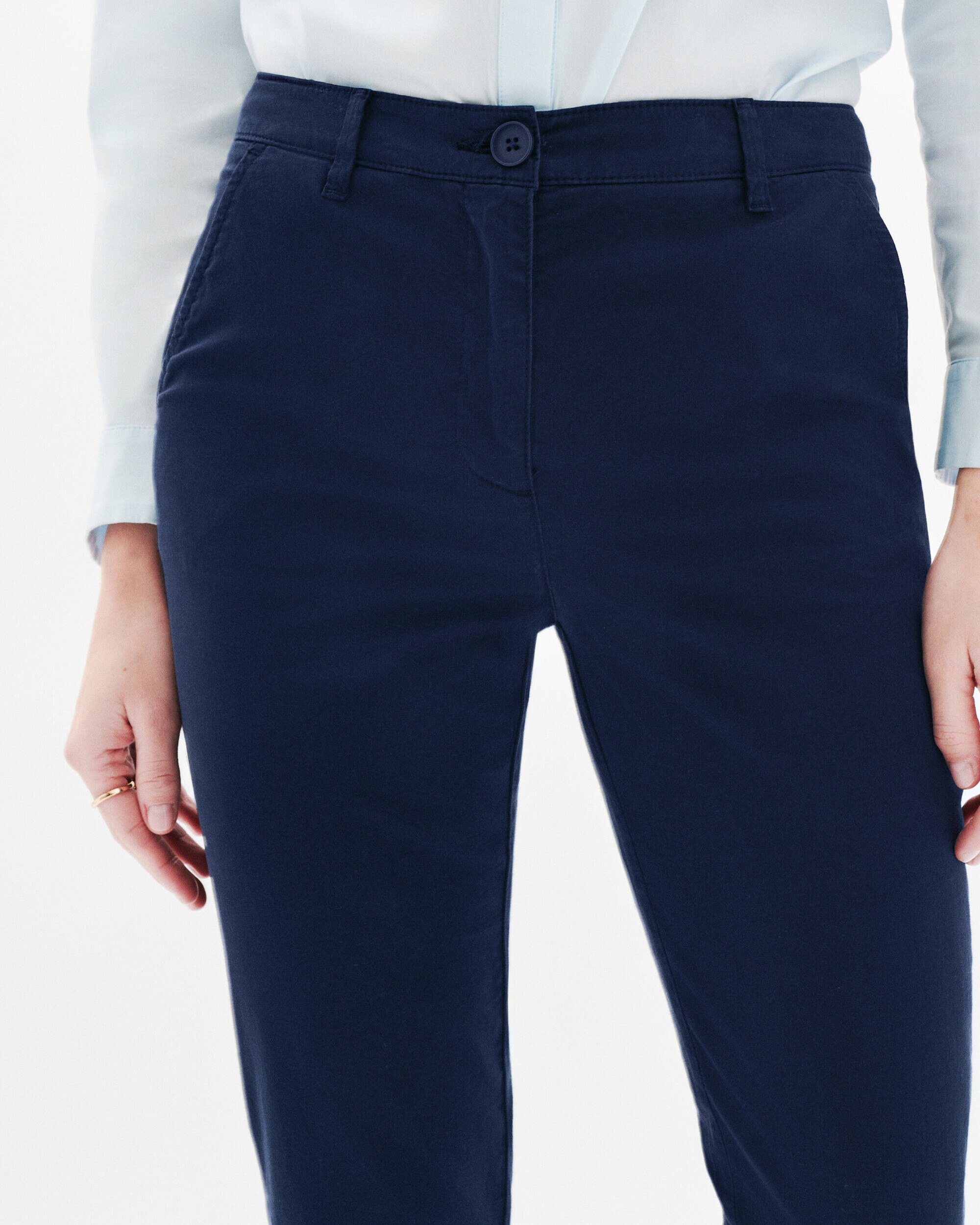 Pantalón de mujer de tiro alto en corte slim - Caroll - Azul Azul-4