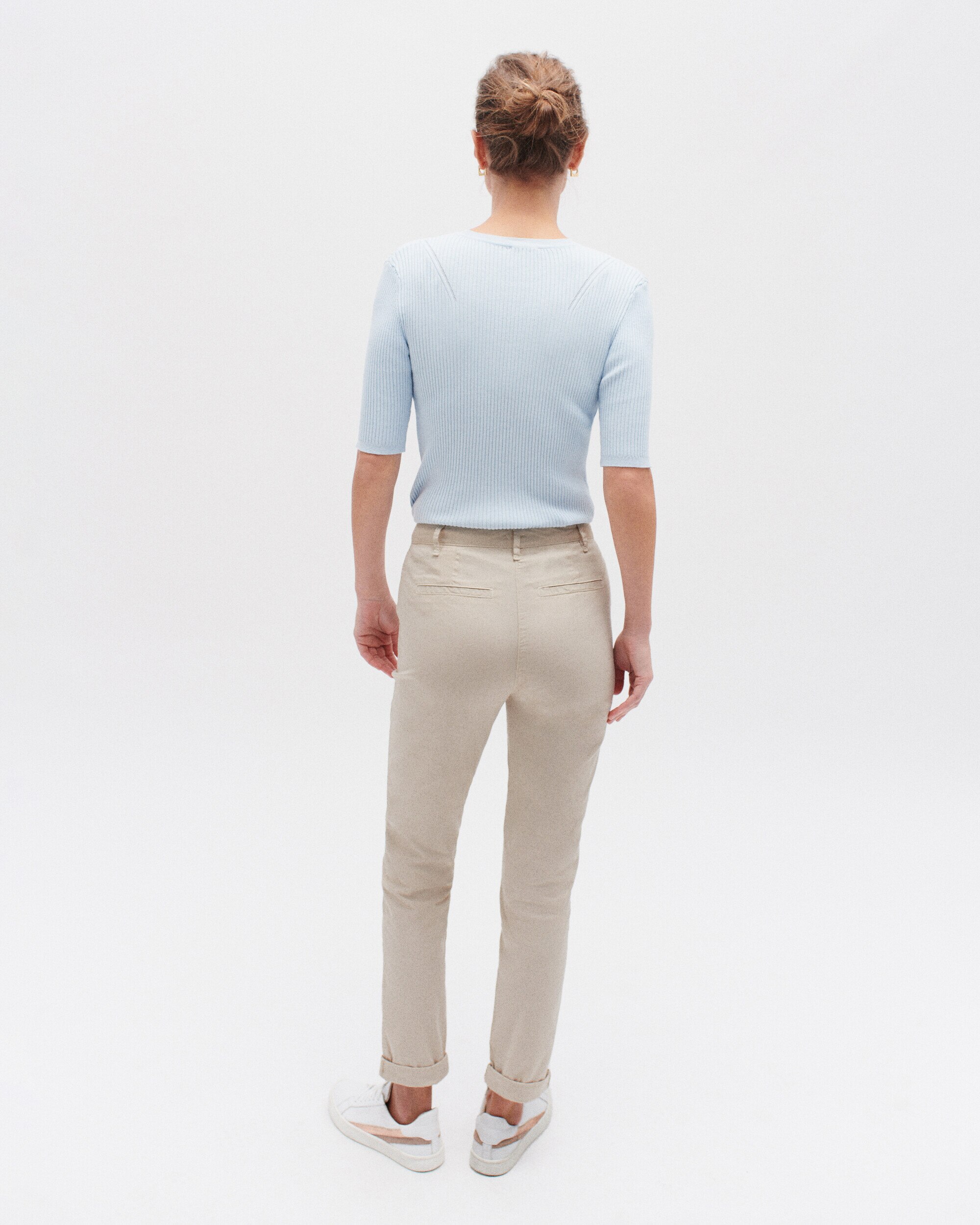 Pantalón de mujer de tiro alto en corte slim - Caroll - Beige Beige-2