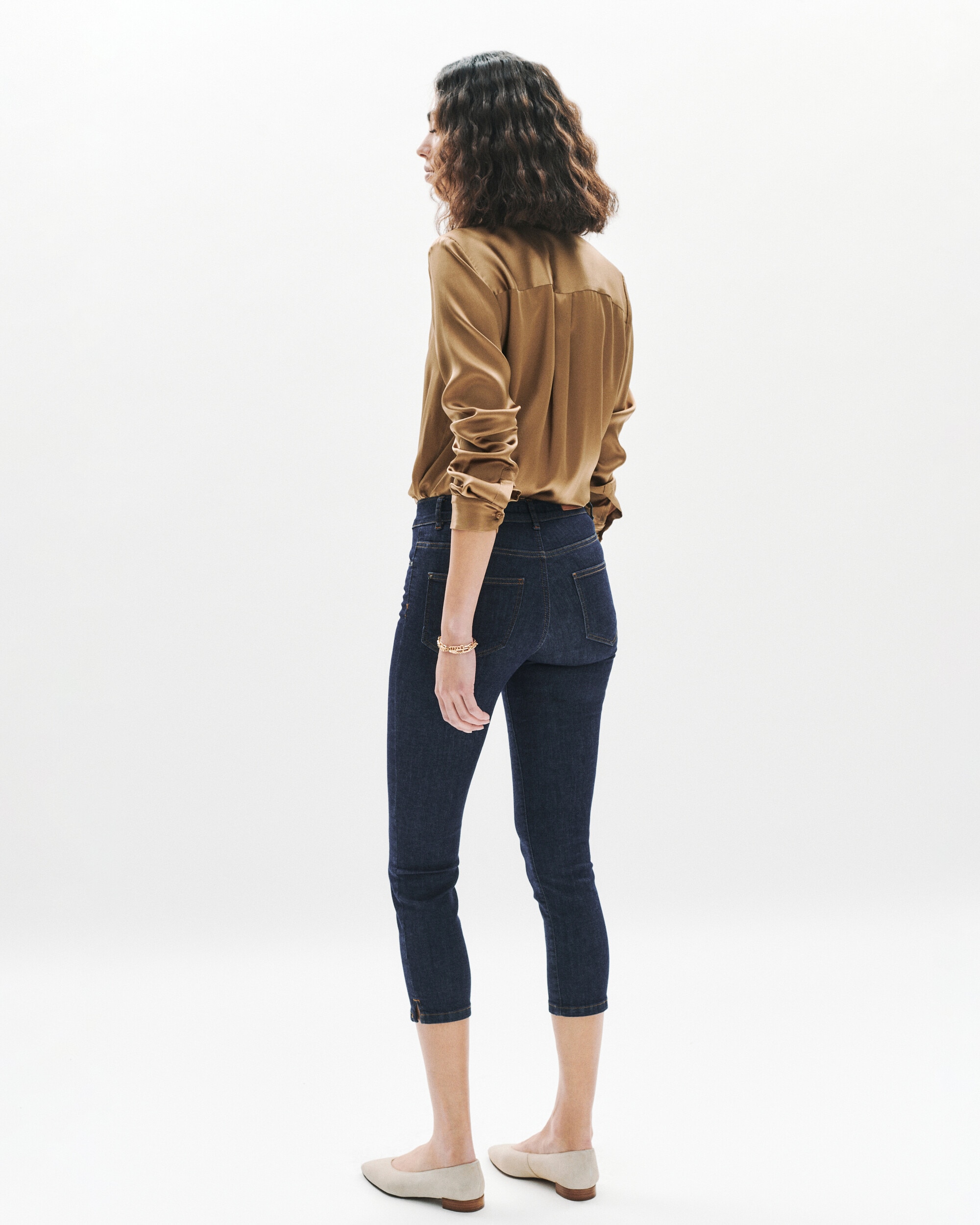 Vaquero pitillo de mujer slim cropped - Caroll - Azul oscuro Azul oscuro-2
