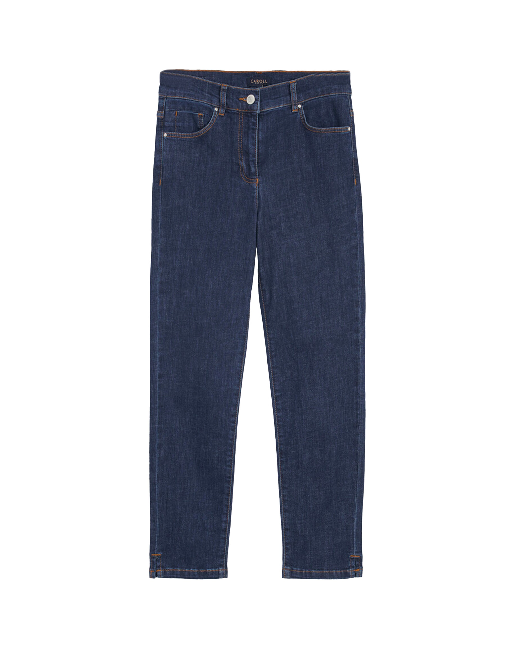 Vaquero pitillo de mujer slim cropped - Caroll - Azul oscuro Azul oscuro-4