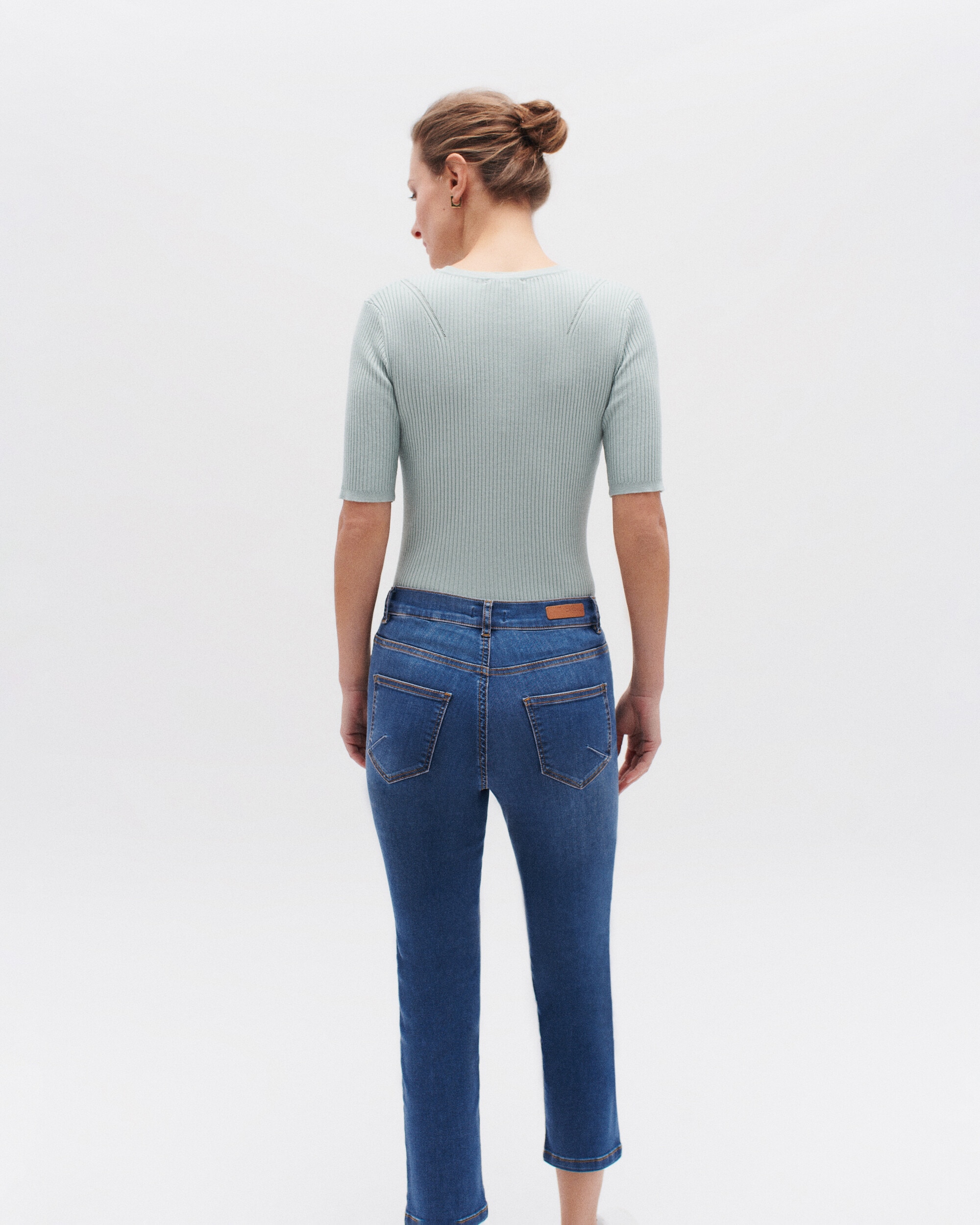 Vaquero pitillo de mujer slim cropped - Caroll - Azul denim Azul denim-2