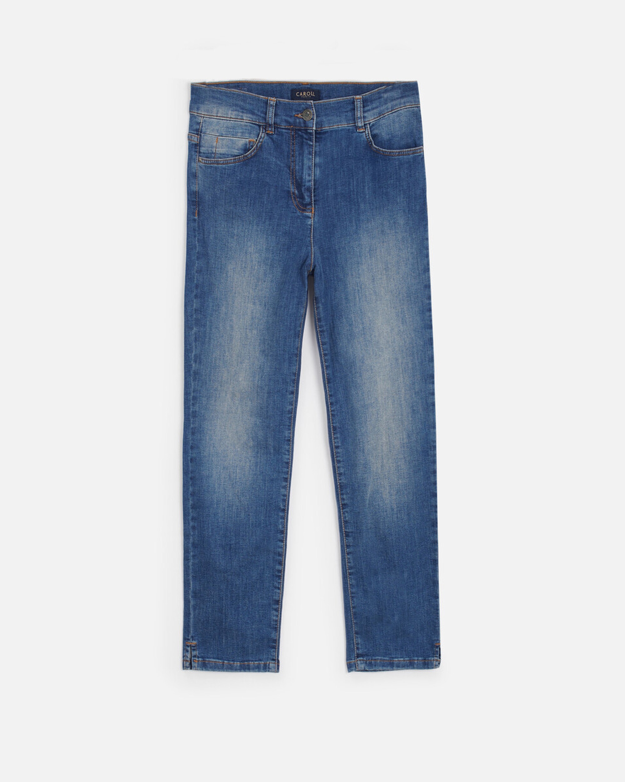 Vaquero pitillo de mujer slim cropped - Caroll - Azul denim Azul denim-3