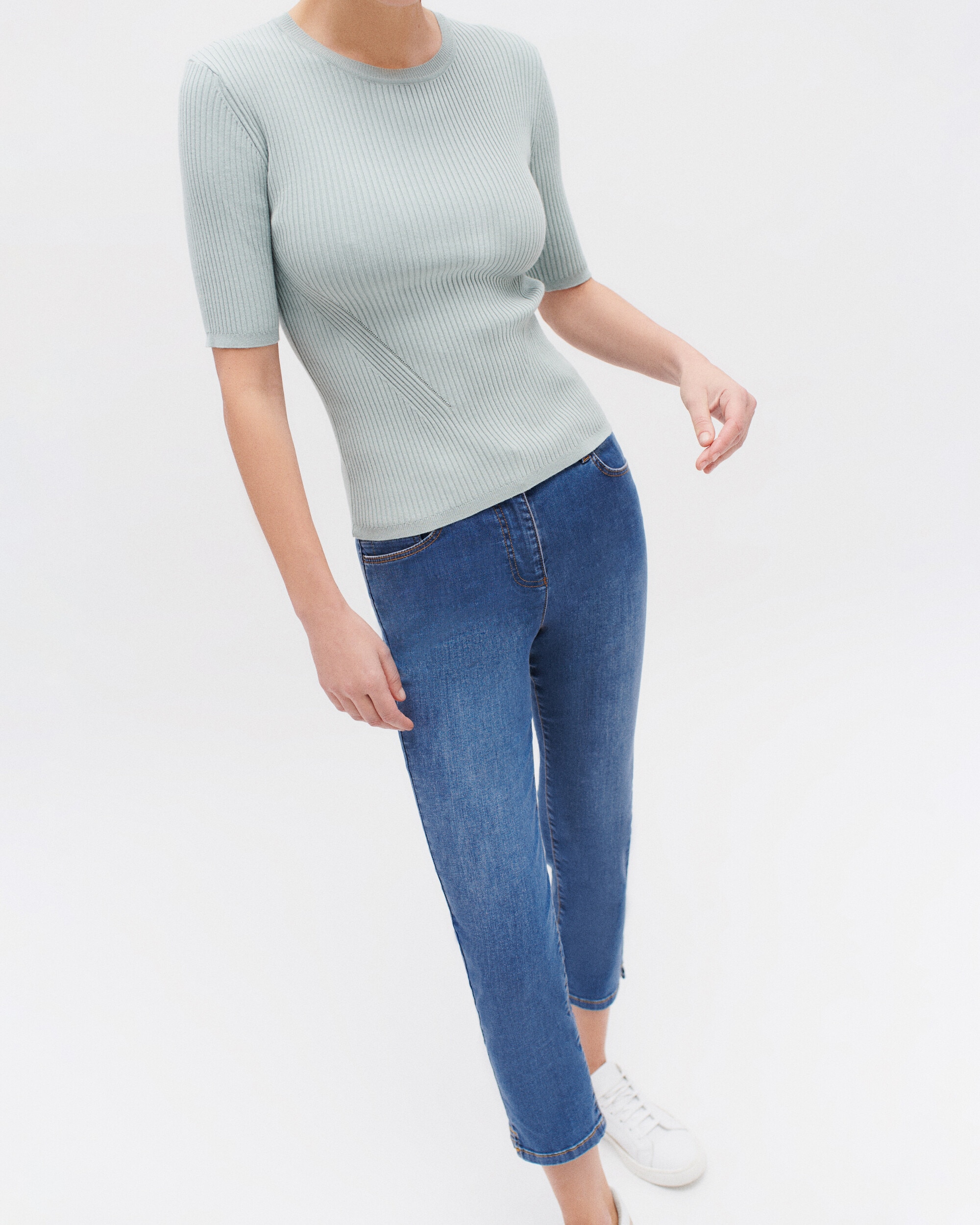 Vaquero pitillo de mujer slim cropped - Caroll - Azul denim Azul denim-4