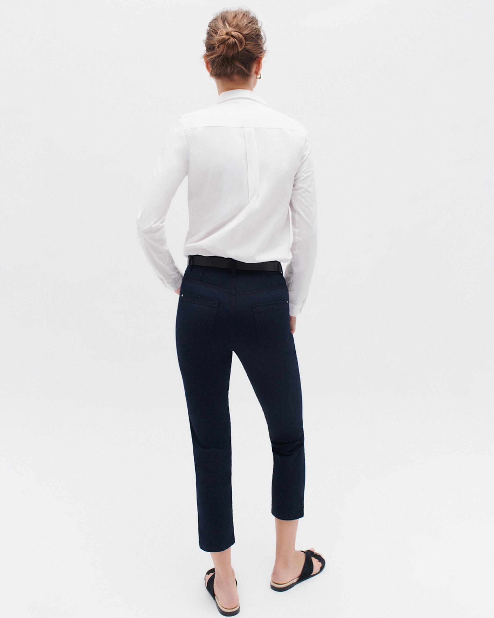 Pantalón pitillo de mujer cropped con 5 bolsillos - Caroll - Negro / Azul Negro / Azul-2
