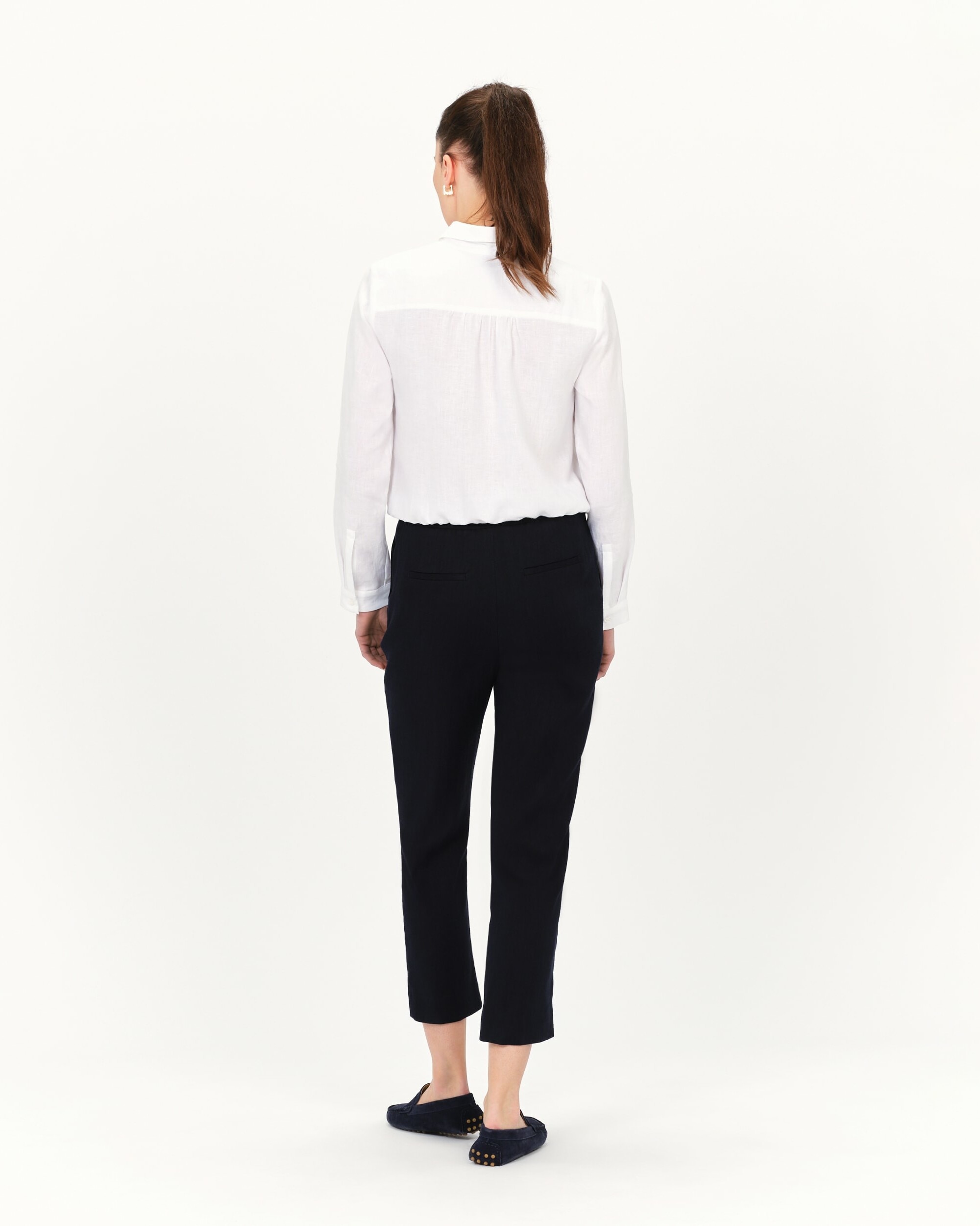 Camisa de mujer con lazo en lino 100% - Caroll - Blanco Blanco-2